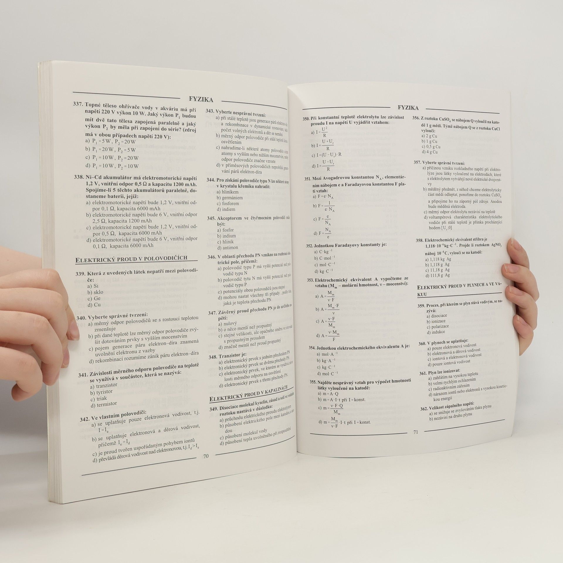 Zdeněk Vošický Testy z přírodních věd v kostce pro střední školy. Matematika, fyzika, chemie, biologie
