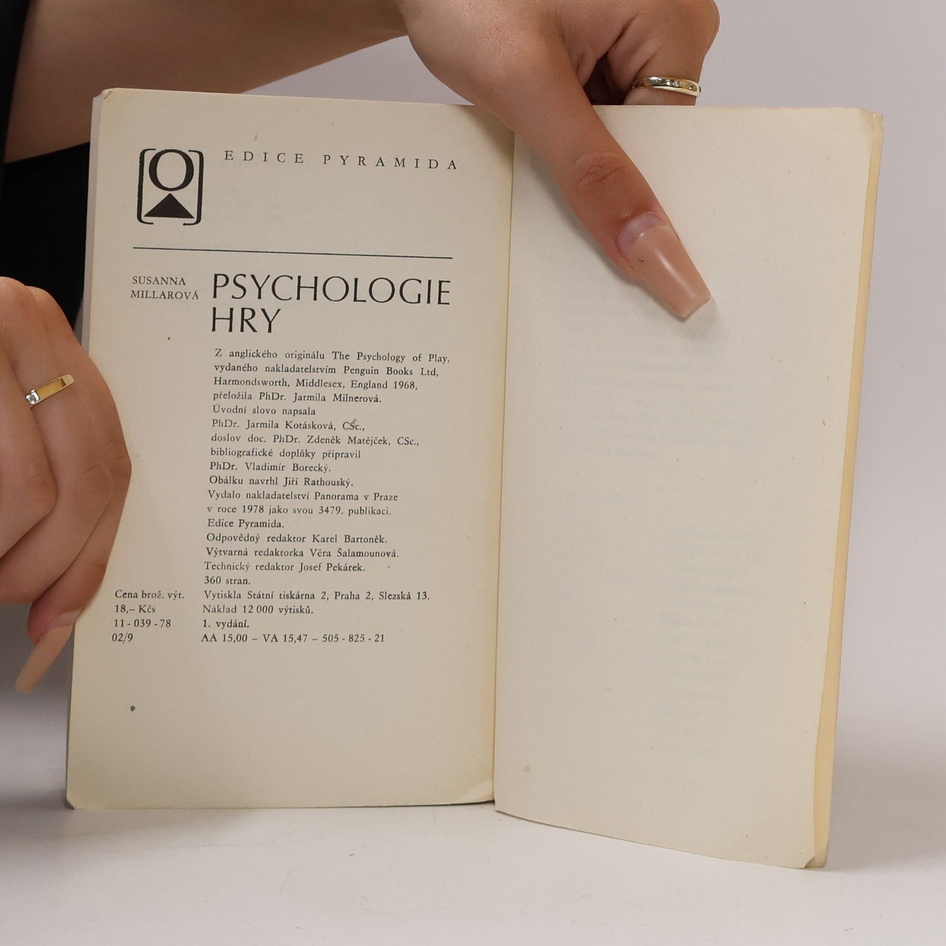 Susanna Millar Psychologie hry