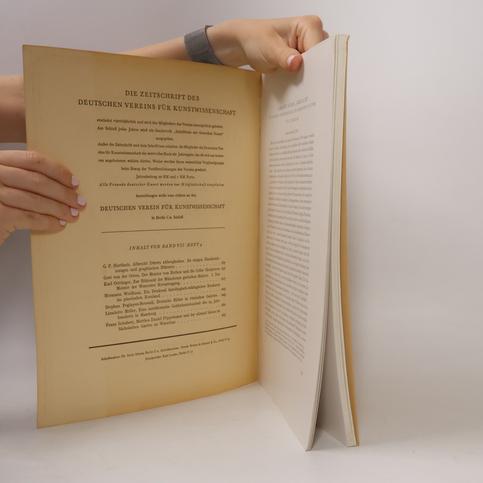 Autorenkollektiv Zeitschrift des Deutschen Vereins für Kunstwissenschaft Band 7, Heft 4