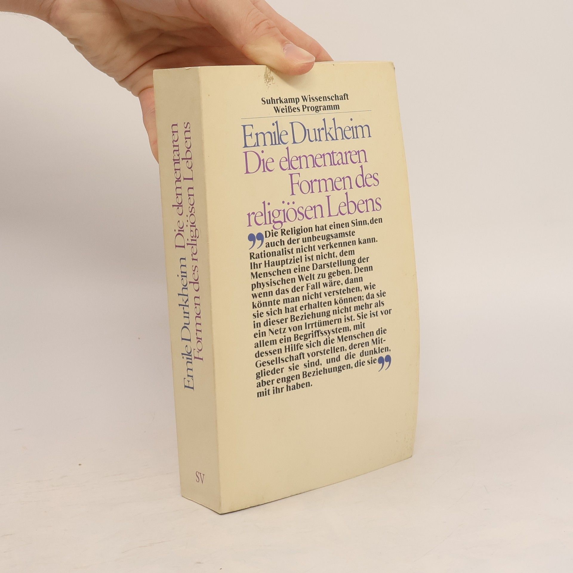 Émile Durkheim Die elementaren Formen des religiösen Lebens