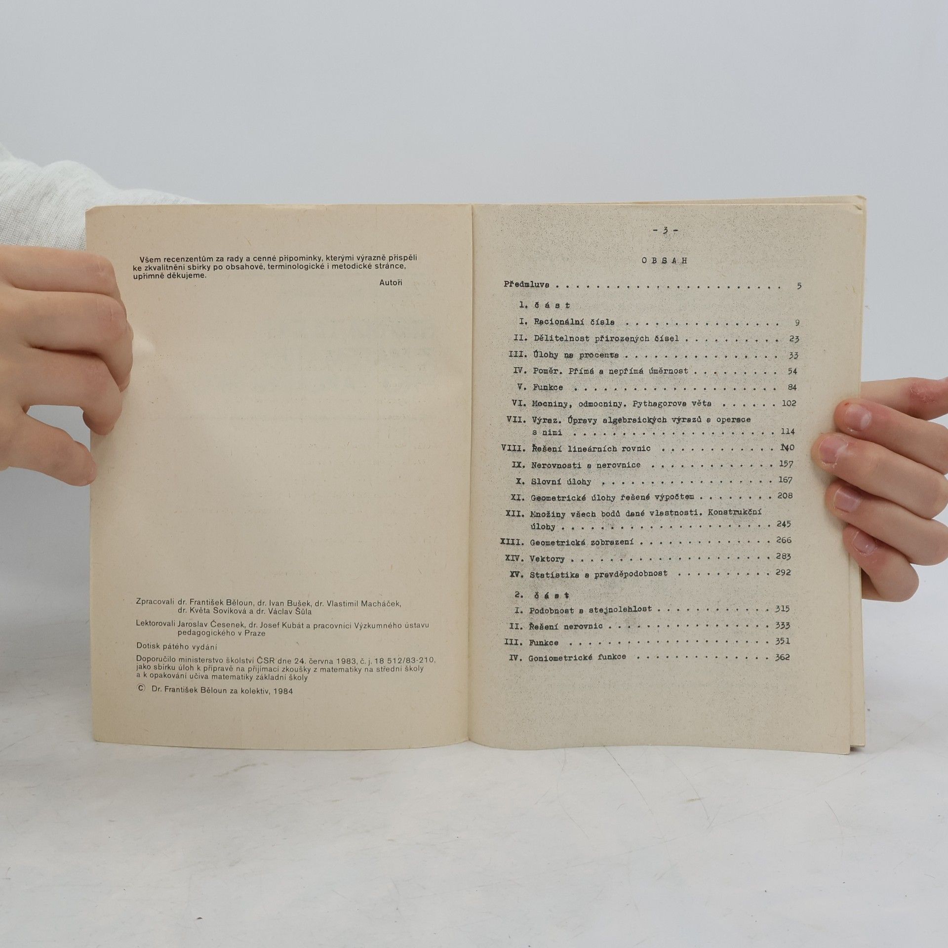 František Běloun Sbírka úloh z učiva matematiky základní školy