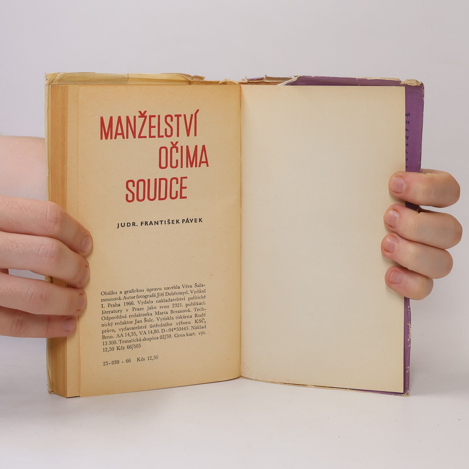 František Pávek Manželství očima soudce