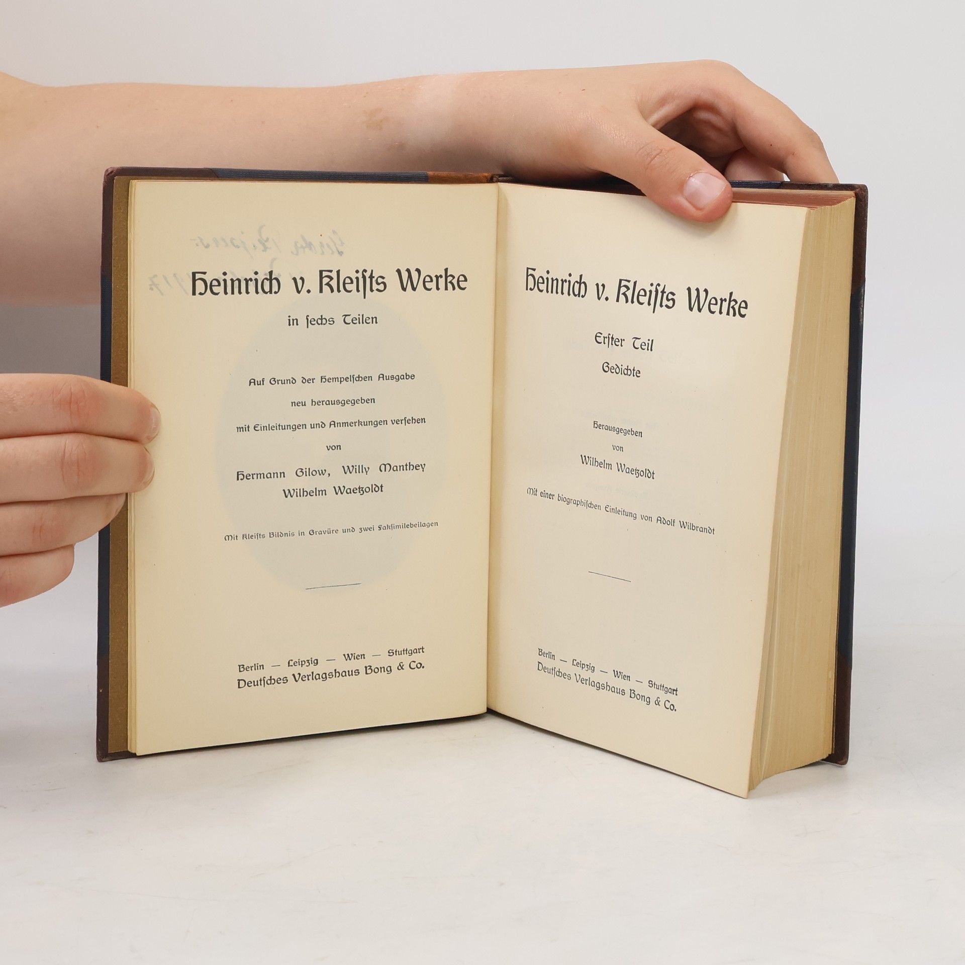 Heinrich von Kleist Heinrich v. Kleists Werke 1. Teil: Gedichte