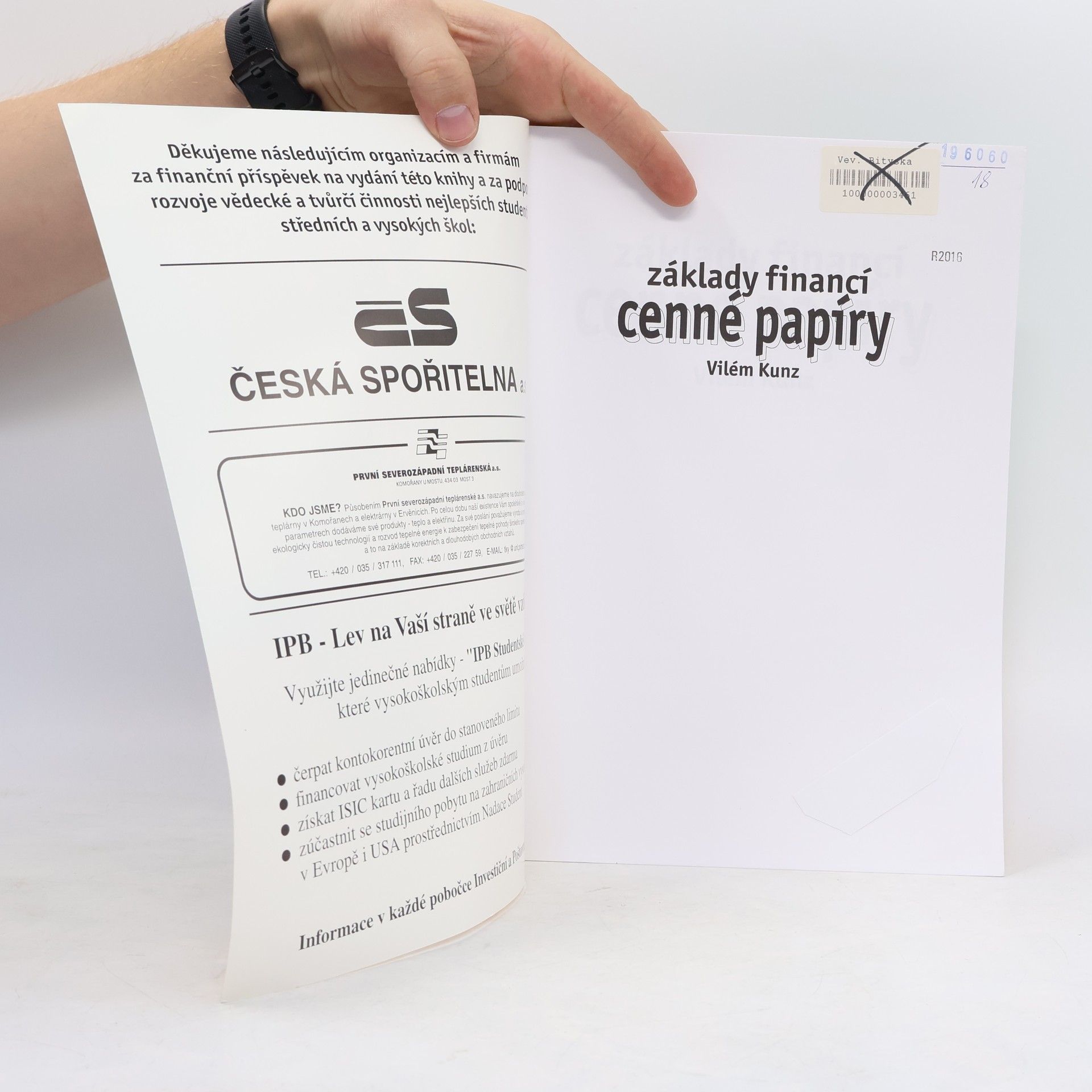 Vilém Kunz Základy financí. Cenné papíry