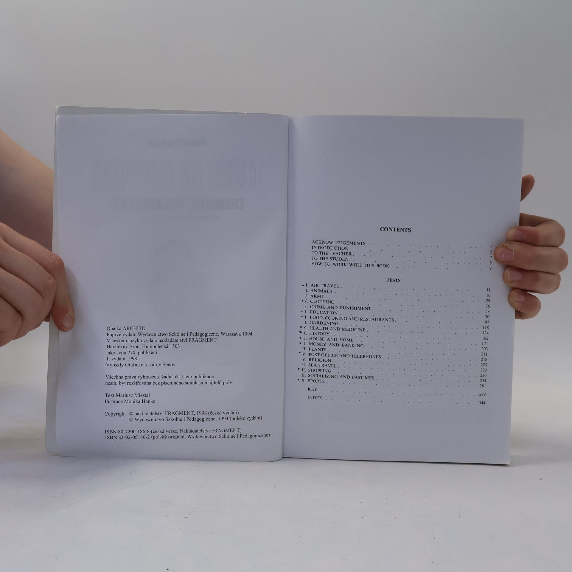 Mariusz Misztal Tests in English. Thematic Vocabulary. Intermediate and Advanced Level. Tématická slovní zásoba