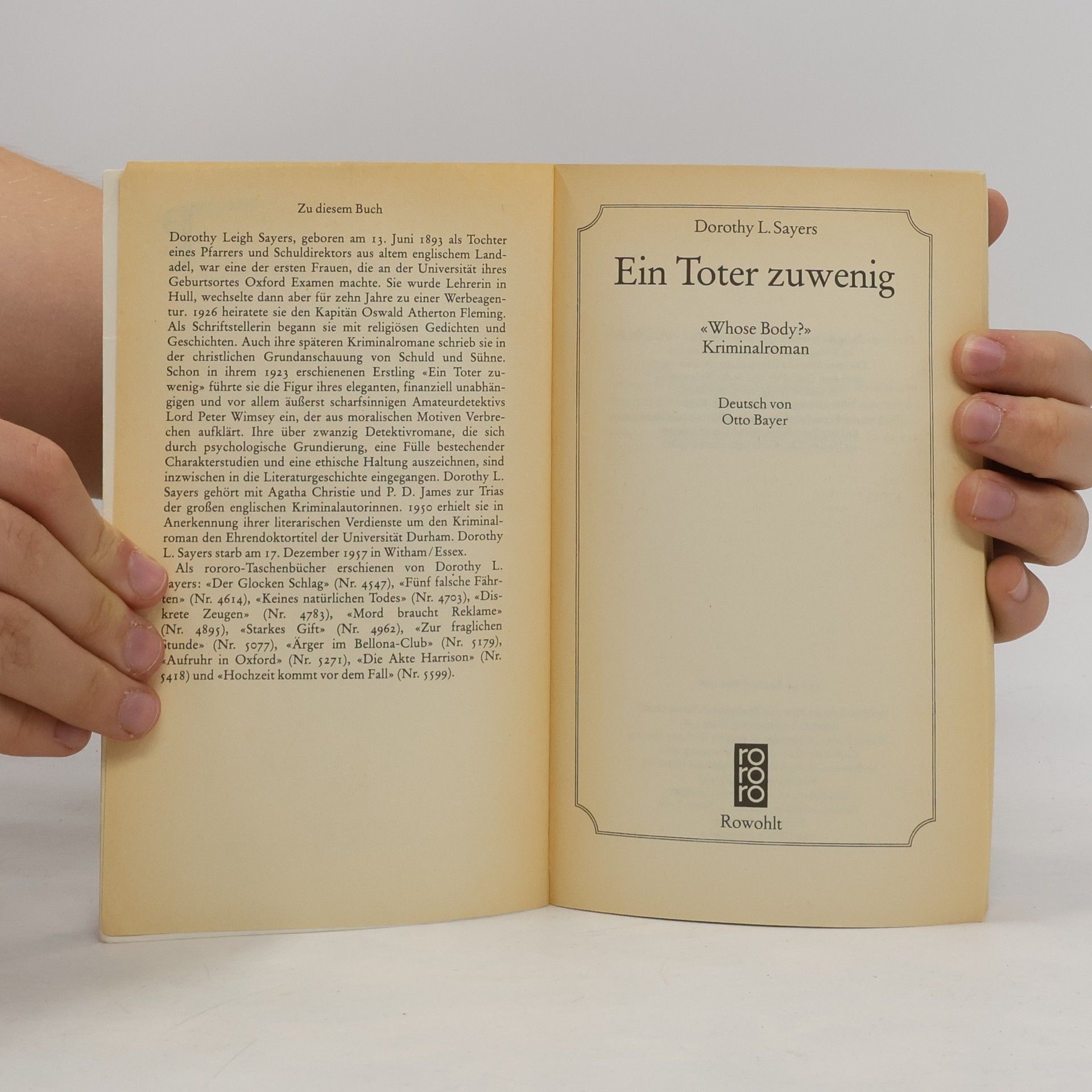 Dorothy L. Sayers Ein Toter zuwenig