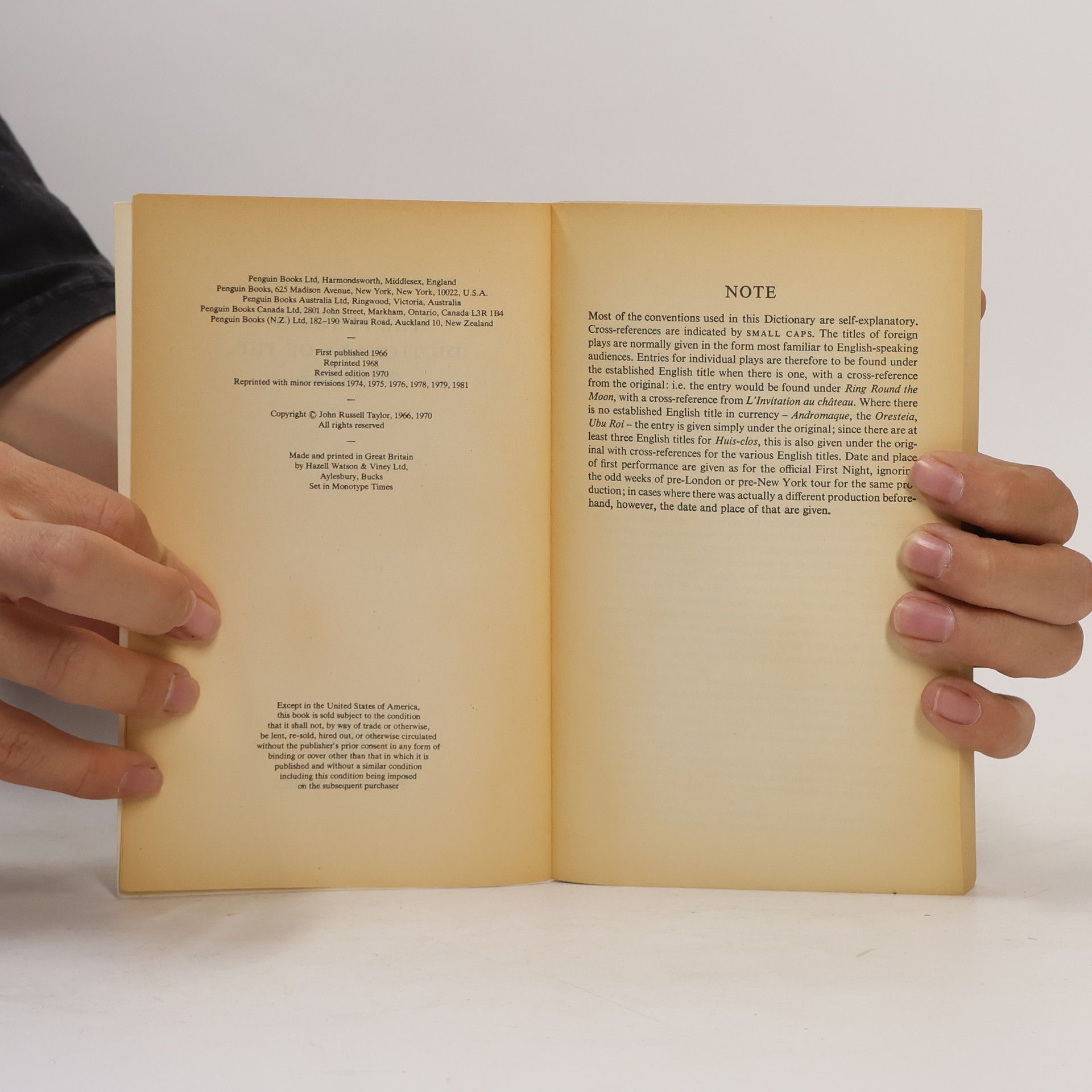John Russell Taylor A Dictionary of the Theatre