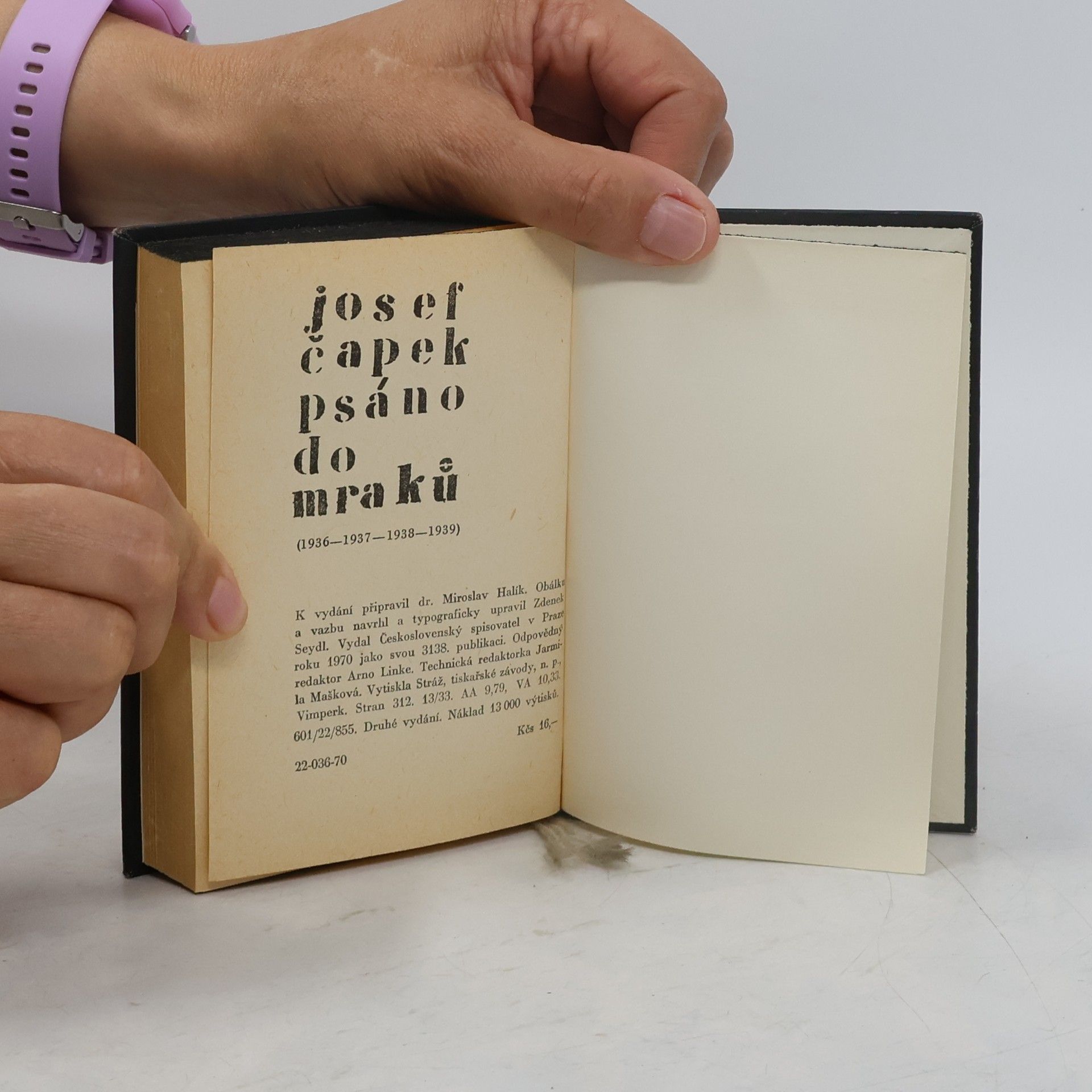 Josef Čapek Psáno do mraků. 1936-1939