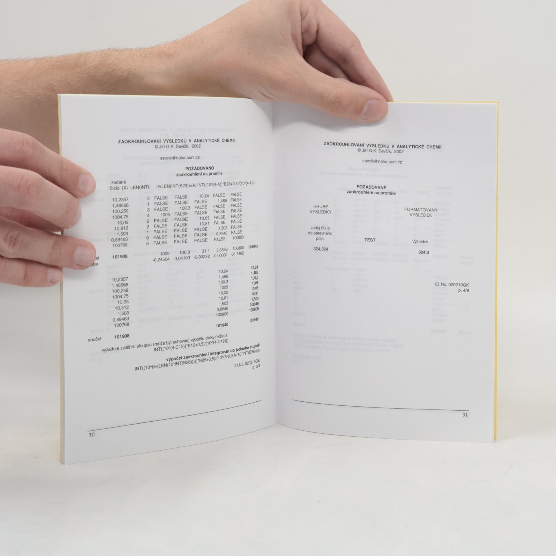 Jiří Georg Kamil Ševčík Zaokrouhlování výsledků v analytické chemii