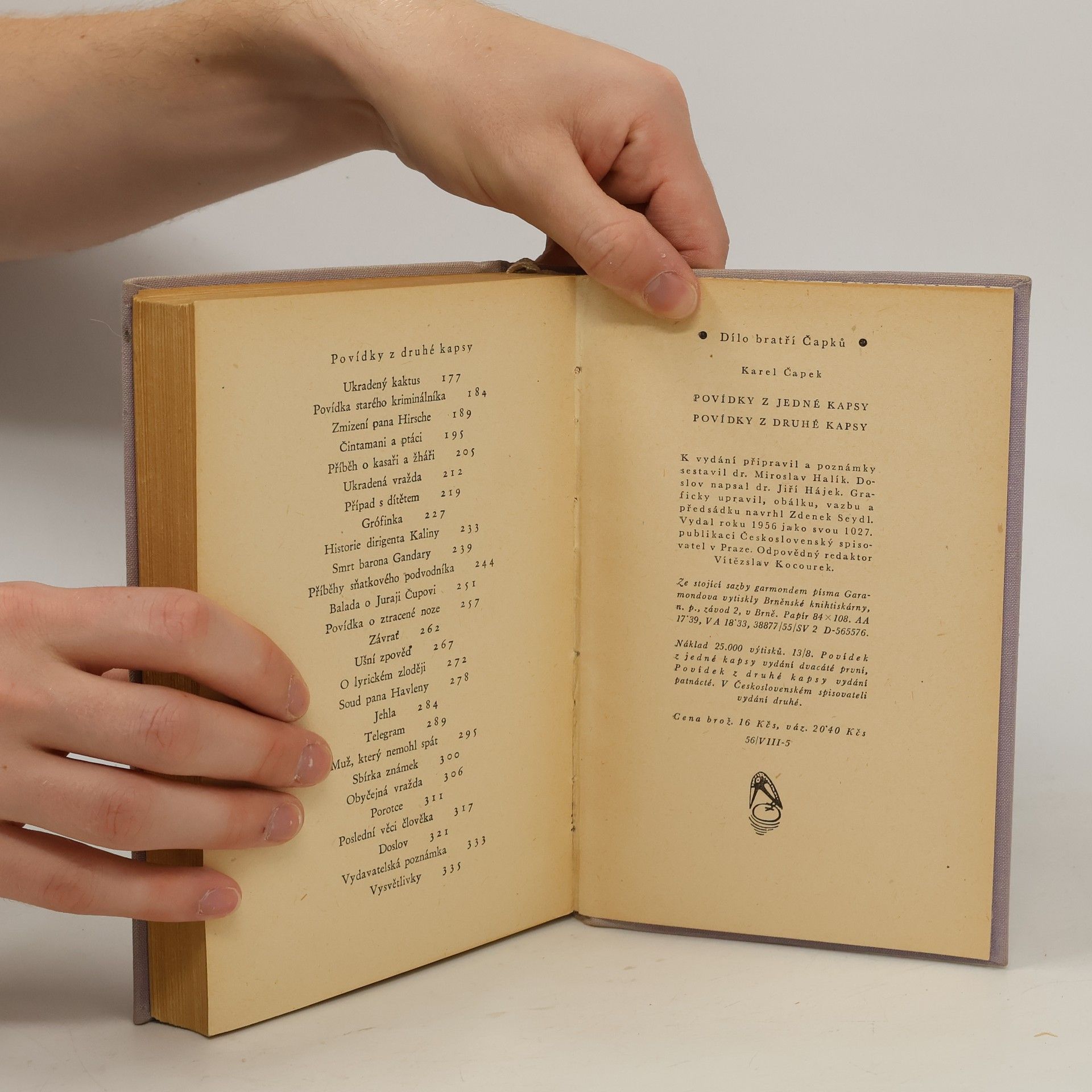 Karel Čapek Povídky z jedné kapsy. Povídky z druhé kapsy