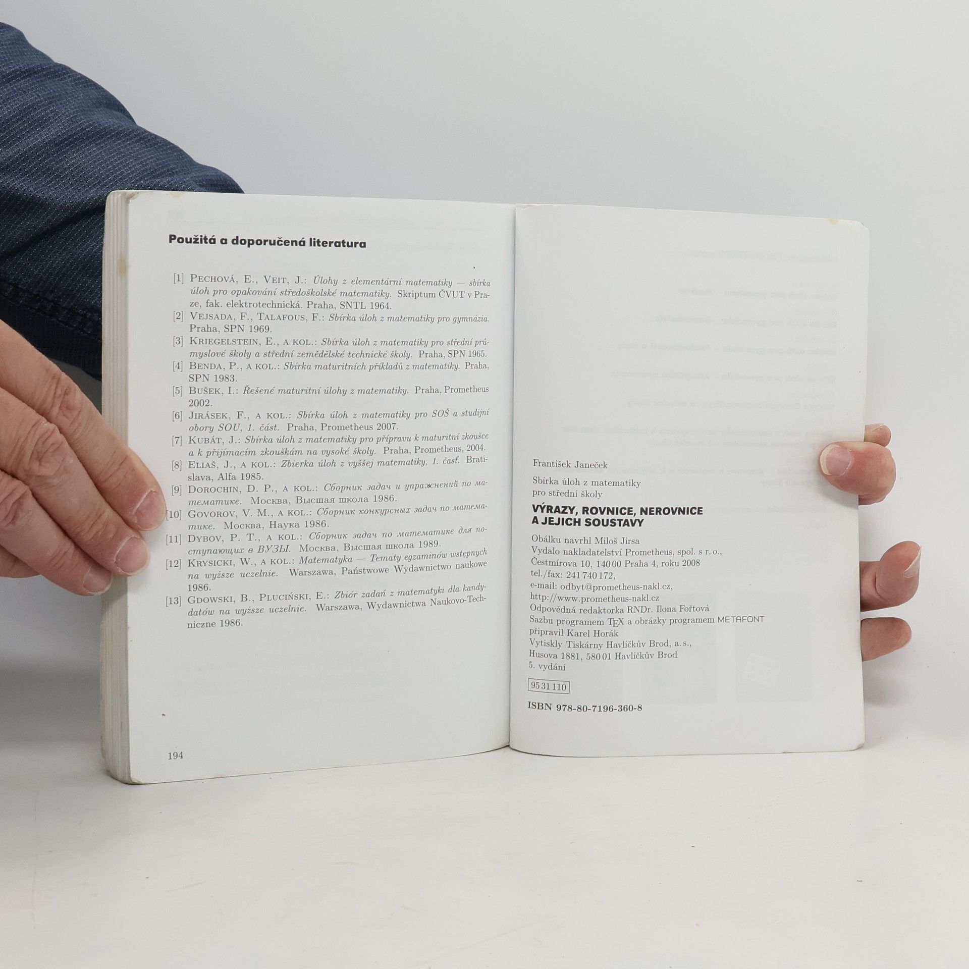 František Janeček Sbírka úloh z matematiky pro střední školy