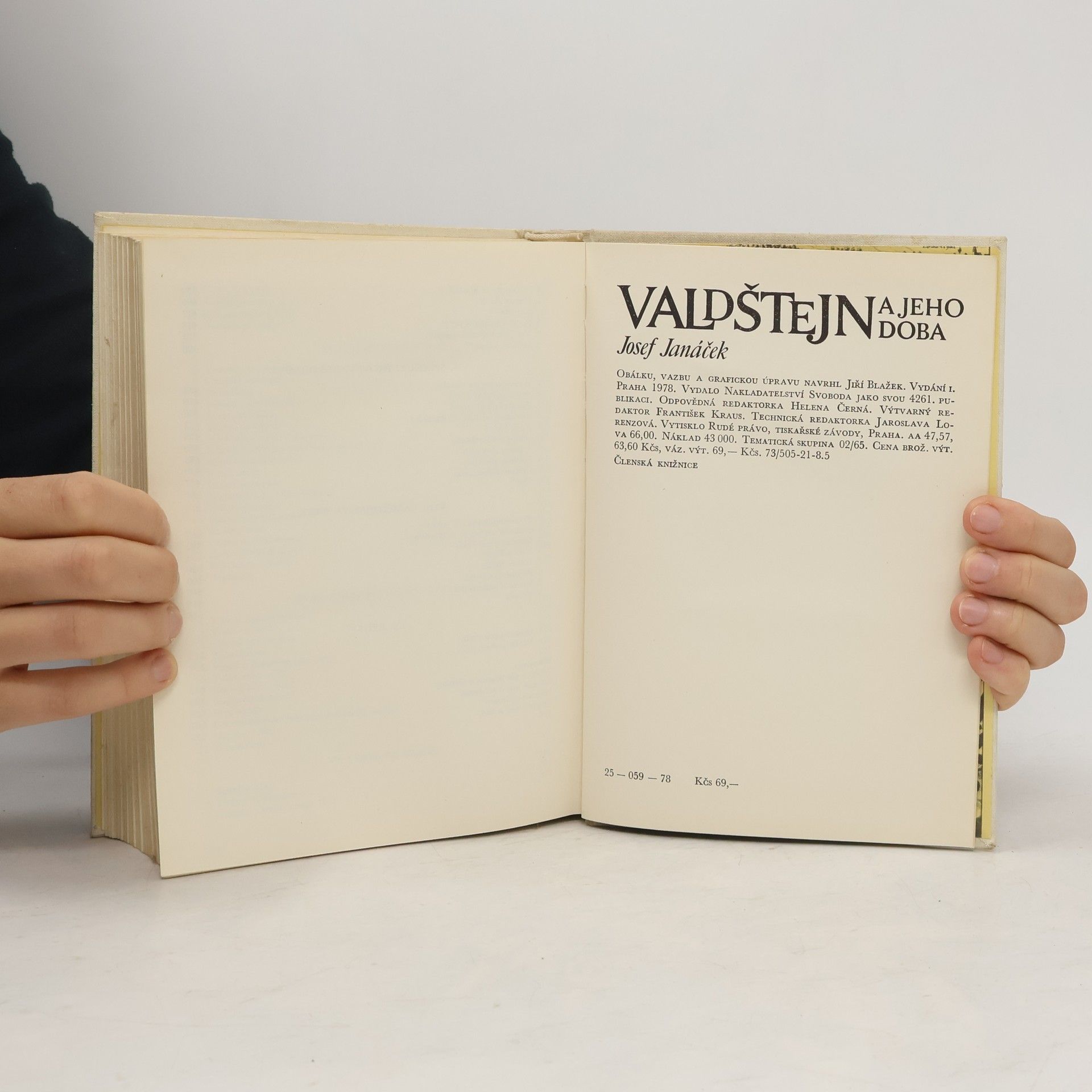 Josef Janáček Valdštejn a jeho doba