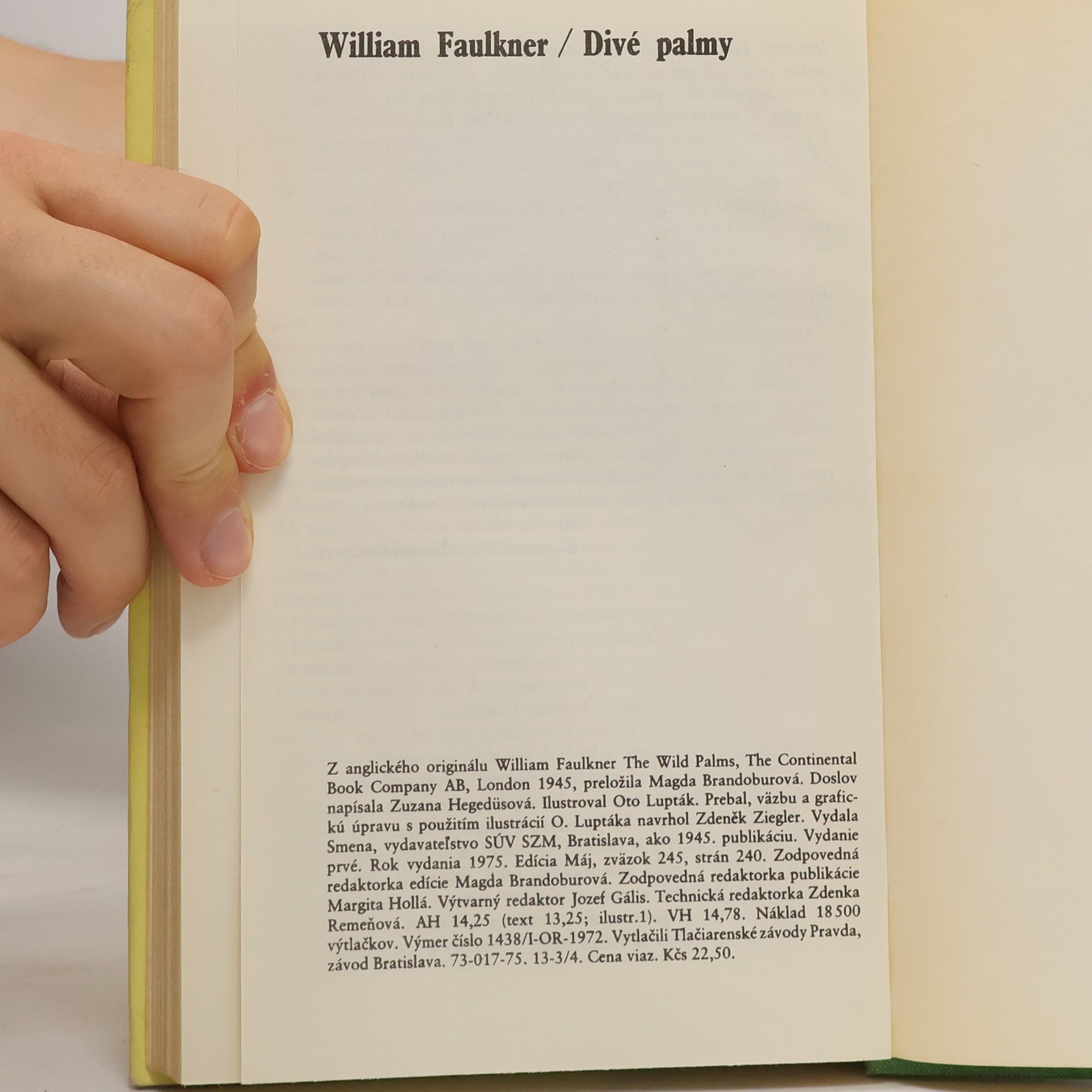 William Faulkner Divé palmy