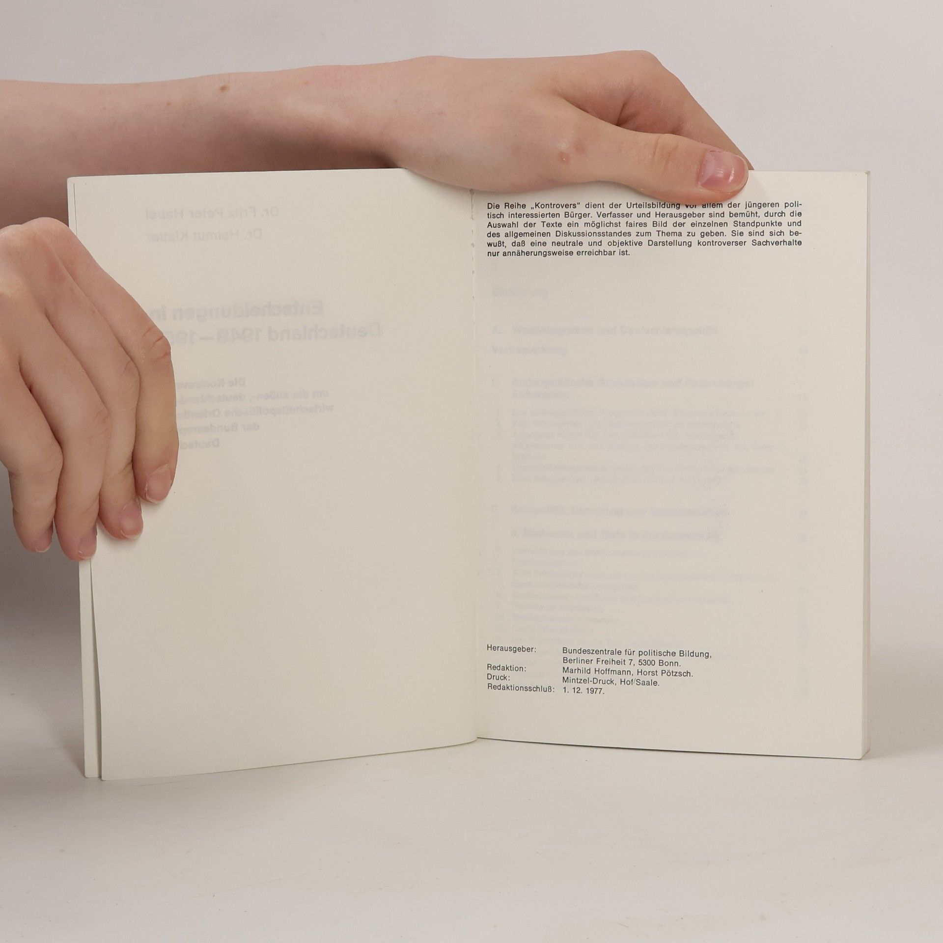 Autorenkollektiv Kontrovers. Entscheidungen in Deutschland 1949-1955