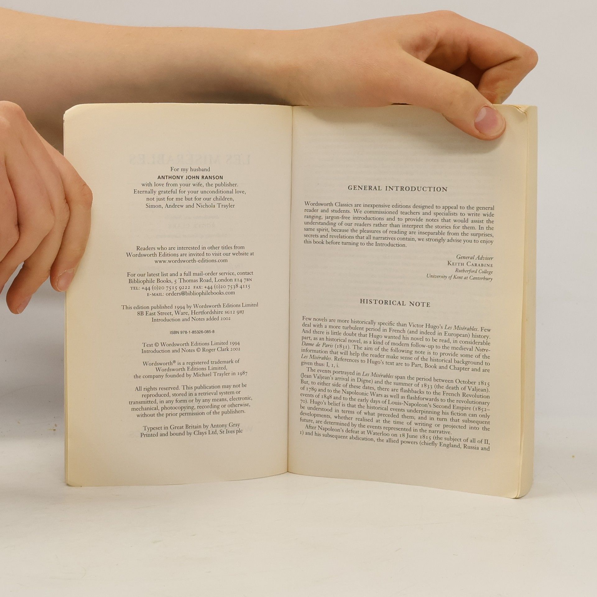 Victor Hugo Les Misérables. Volume One
