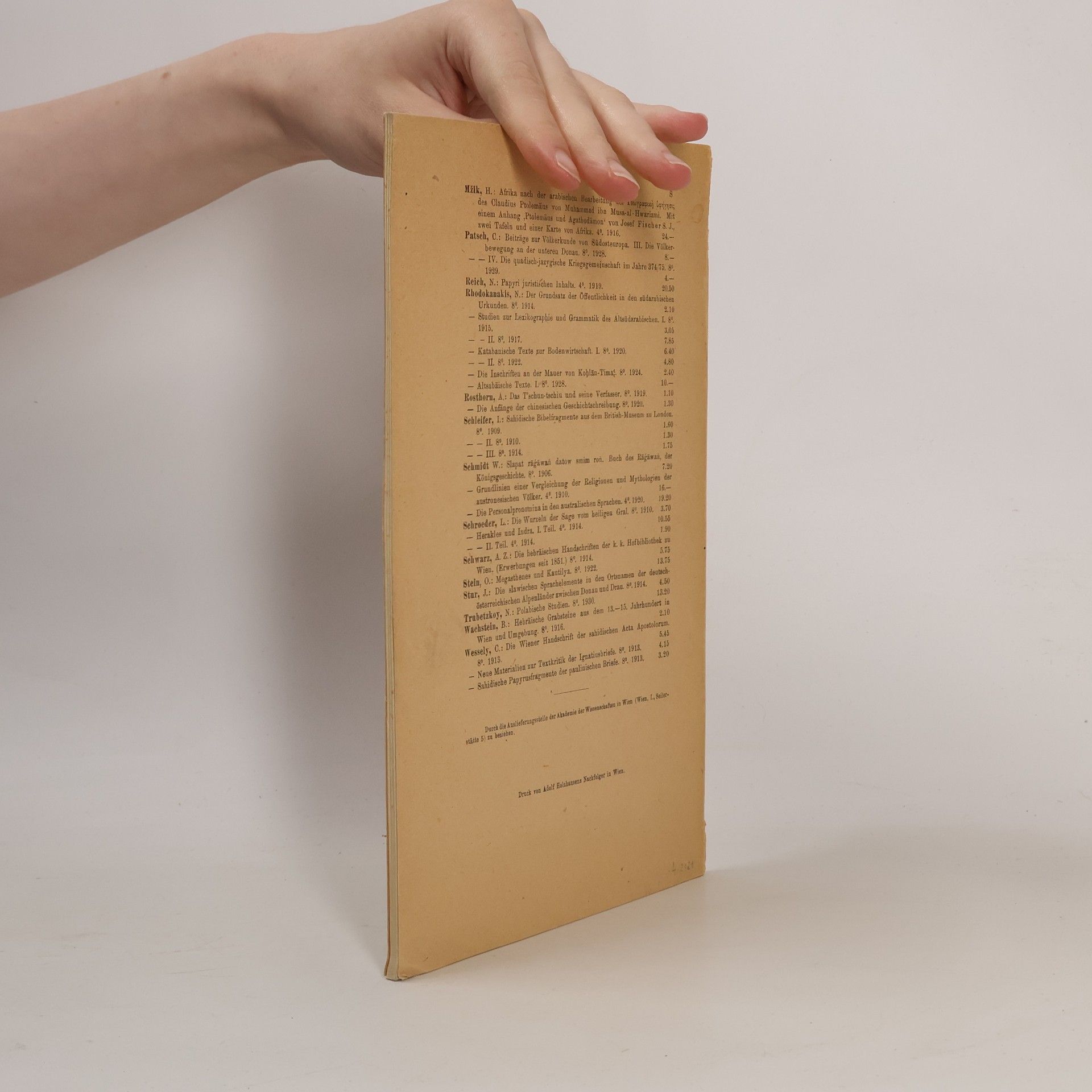 Nikolaus Rhodokanakis Studien zur Lexikographie und Grammatik des Altsüdarabischen.