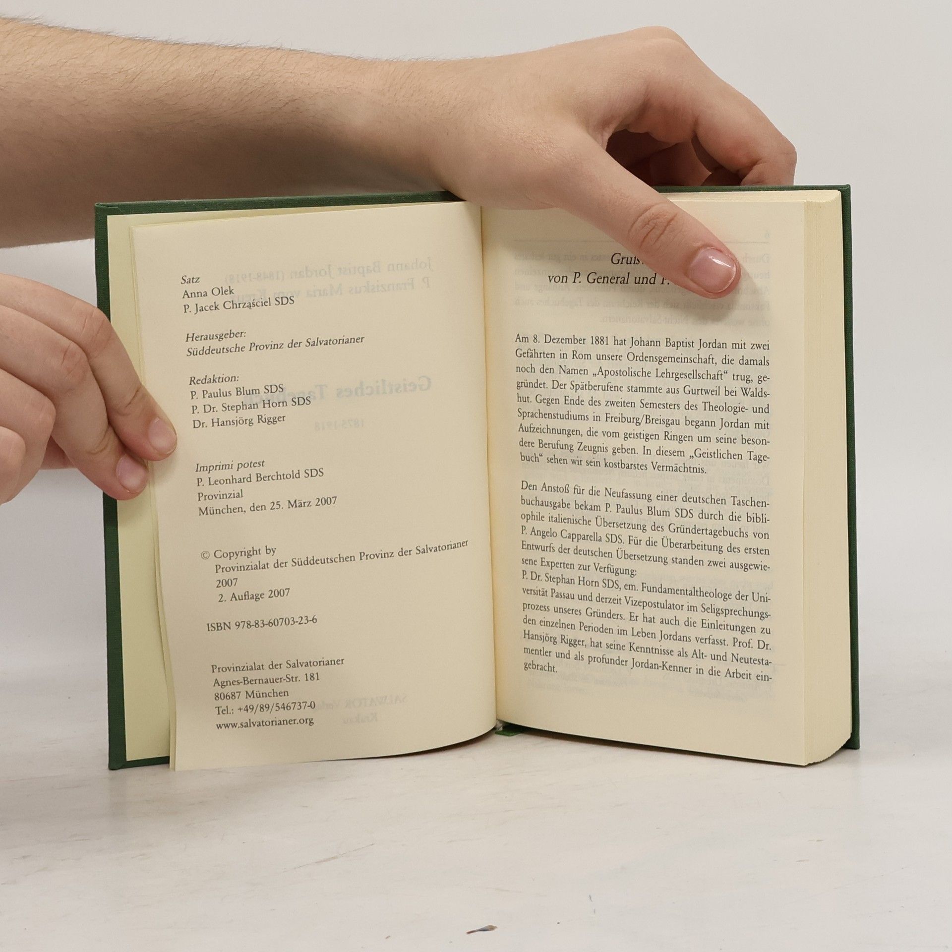 Johann Baptist Jordan Geistliches Tagebuch