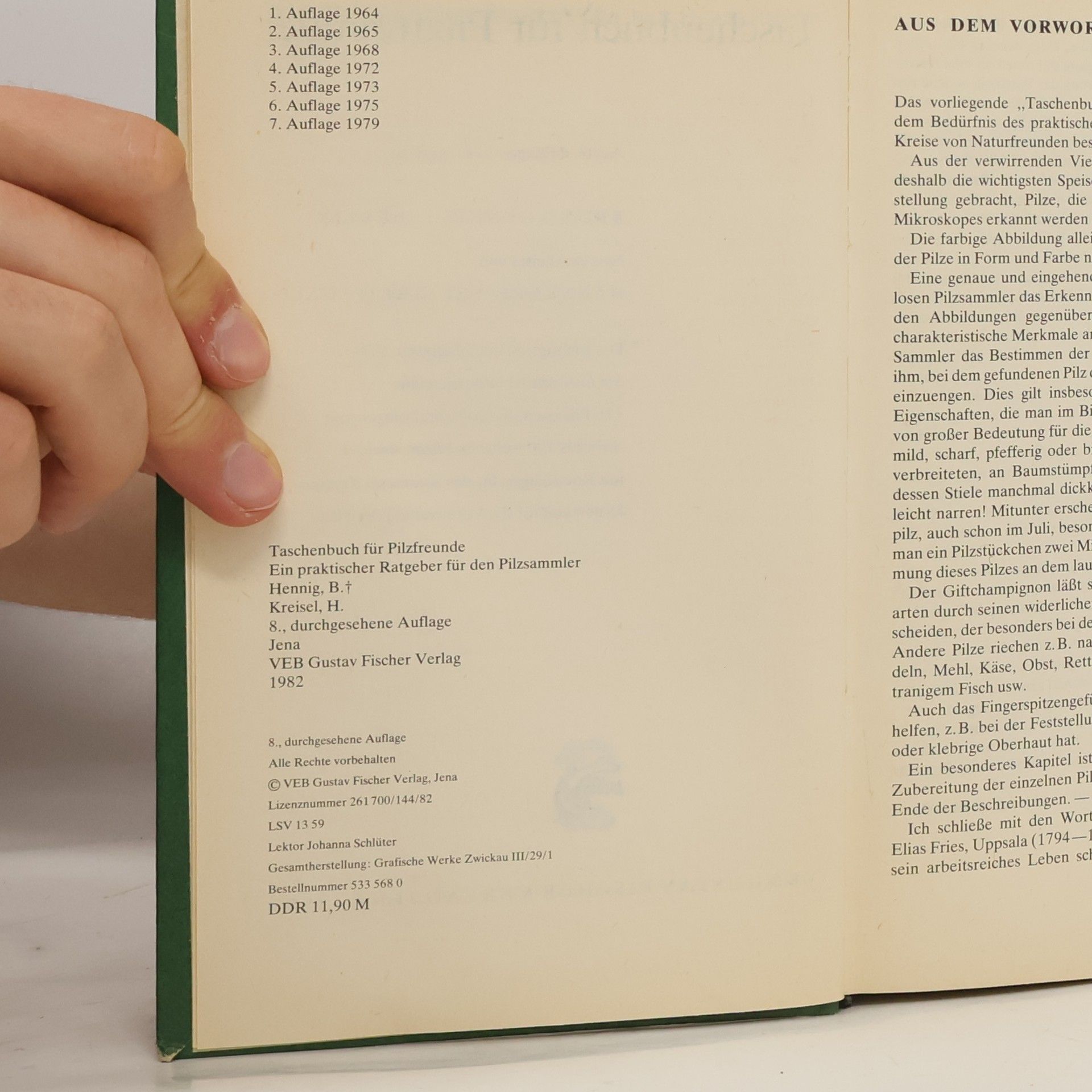 Hanns Kreisel Taschenbuch für Pilzfreunde