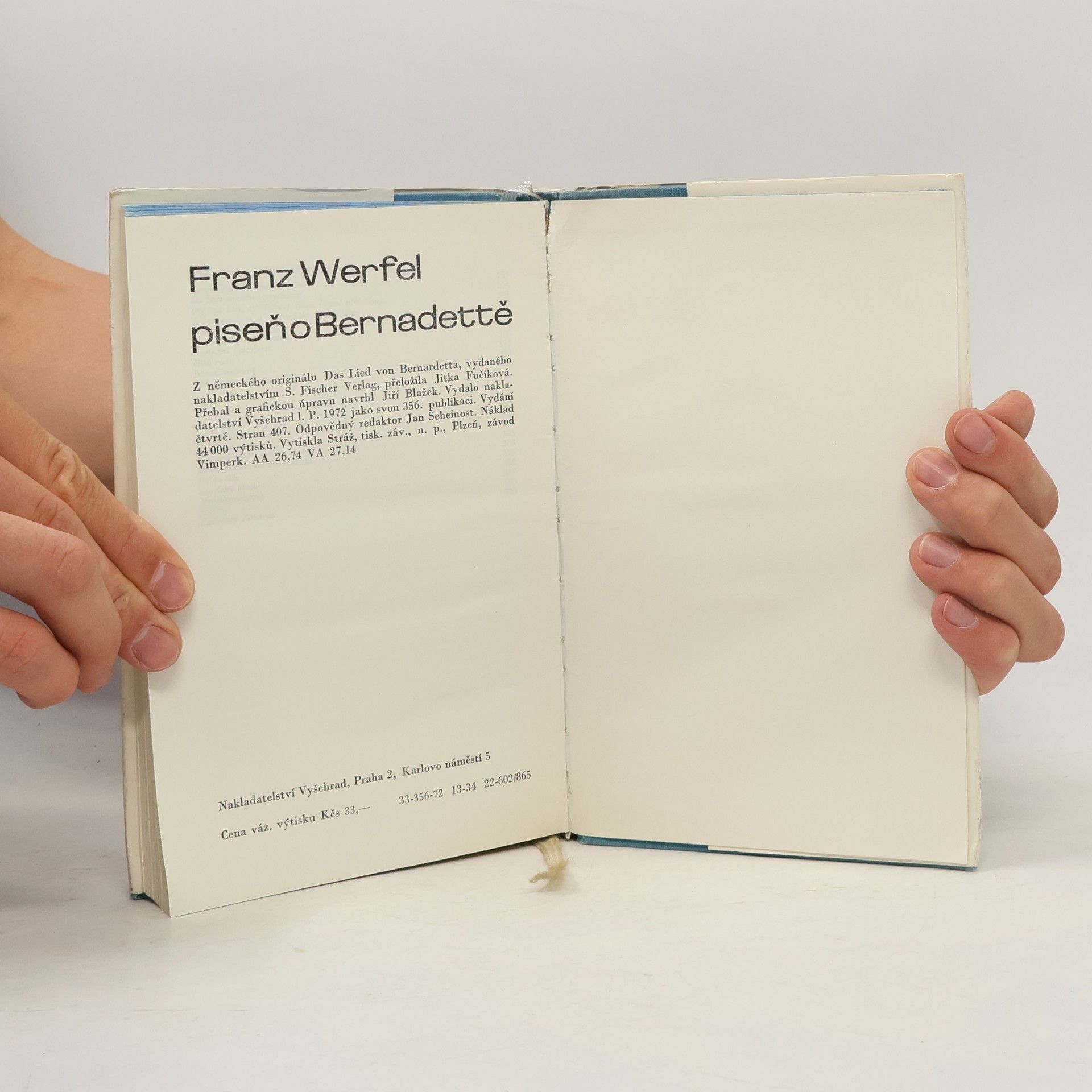 Franz Werfel Píseň o Bernadettě