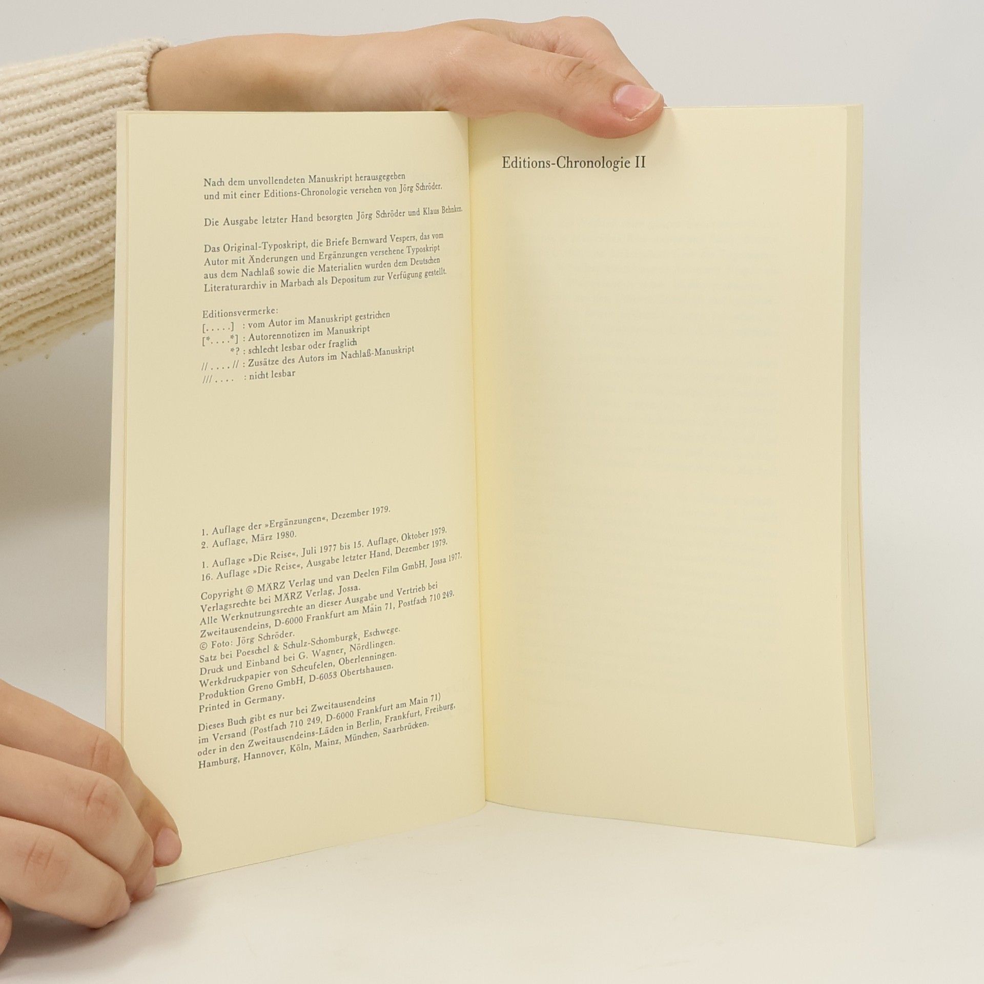 Various authors Ergäzungen zu die Reise
