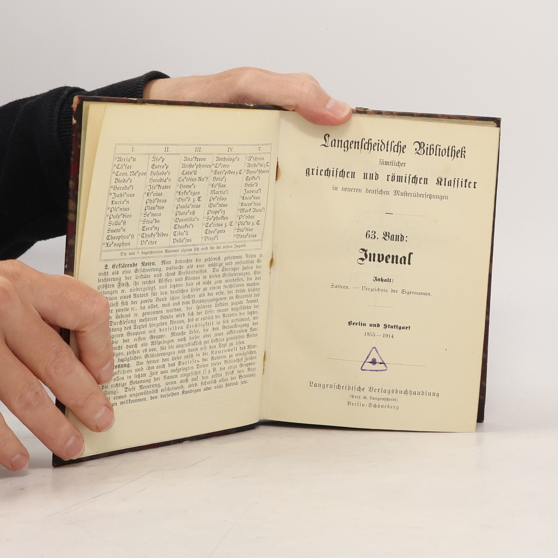 Various authors Langenscheidtsche Bibliothek sämtlicher griechischen und römischen Klassiker 63