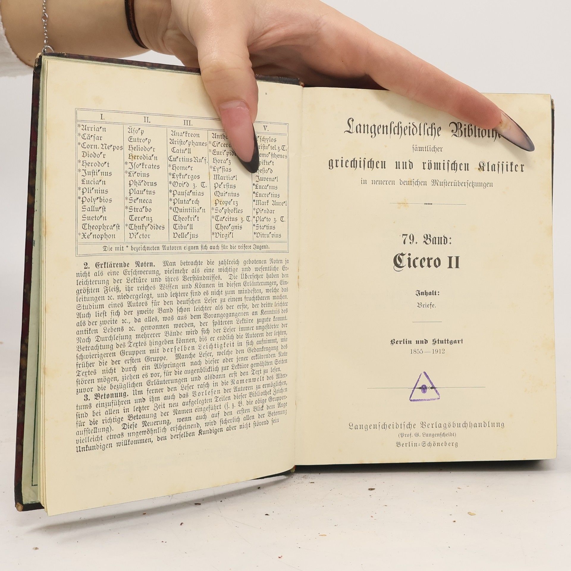 Marcus Tullius Cicero Langenscheidtsche Bibliothek 79. Cicero