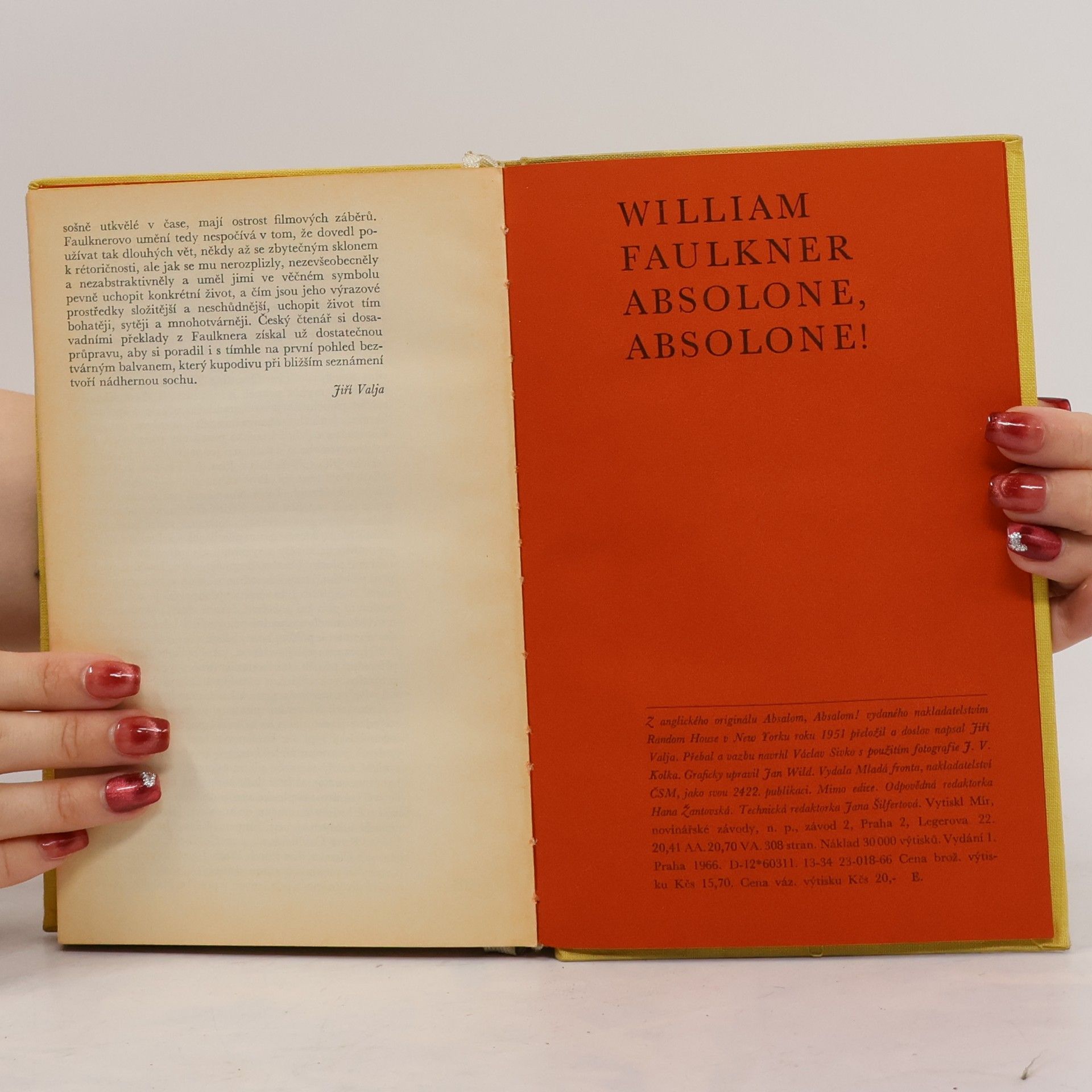 William Faulkner Absolone, Absolone!