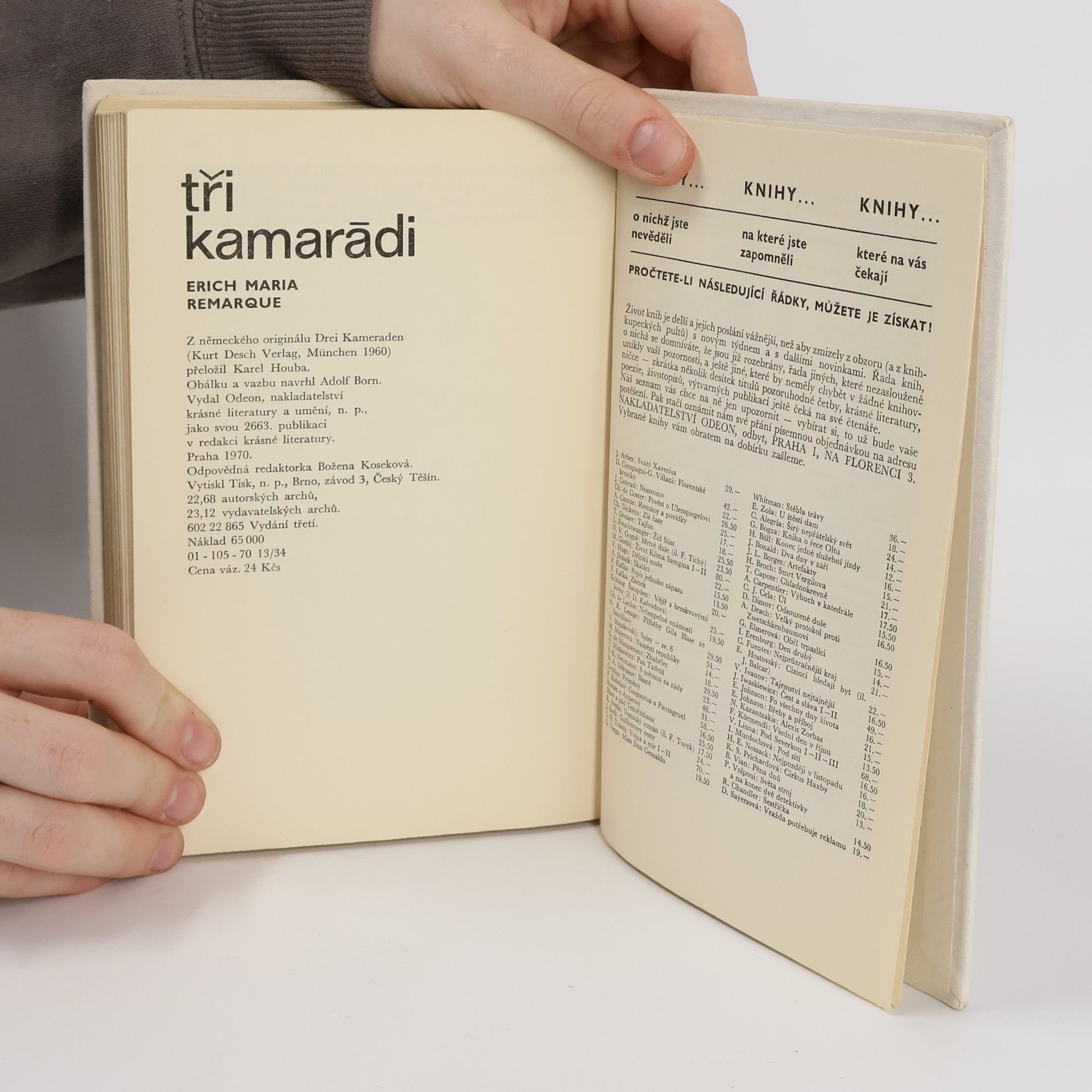 Erich Maria Remarque Tři kamarádi