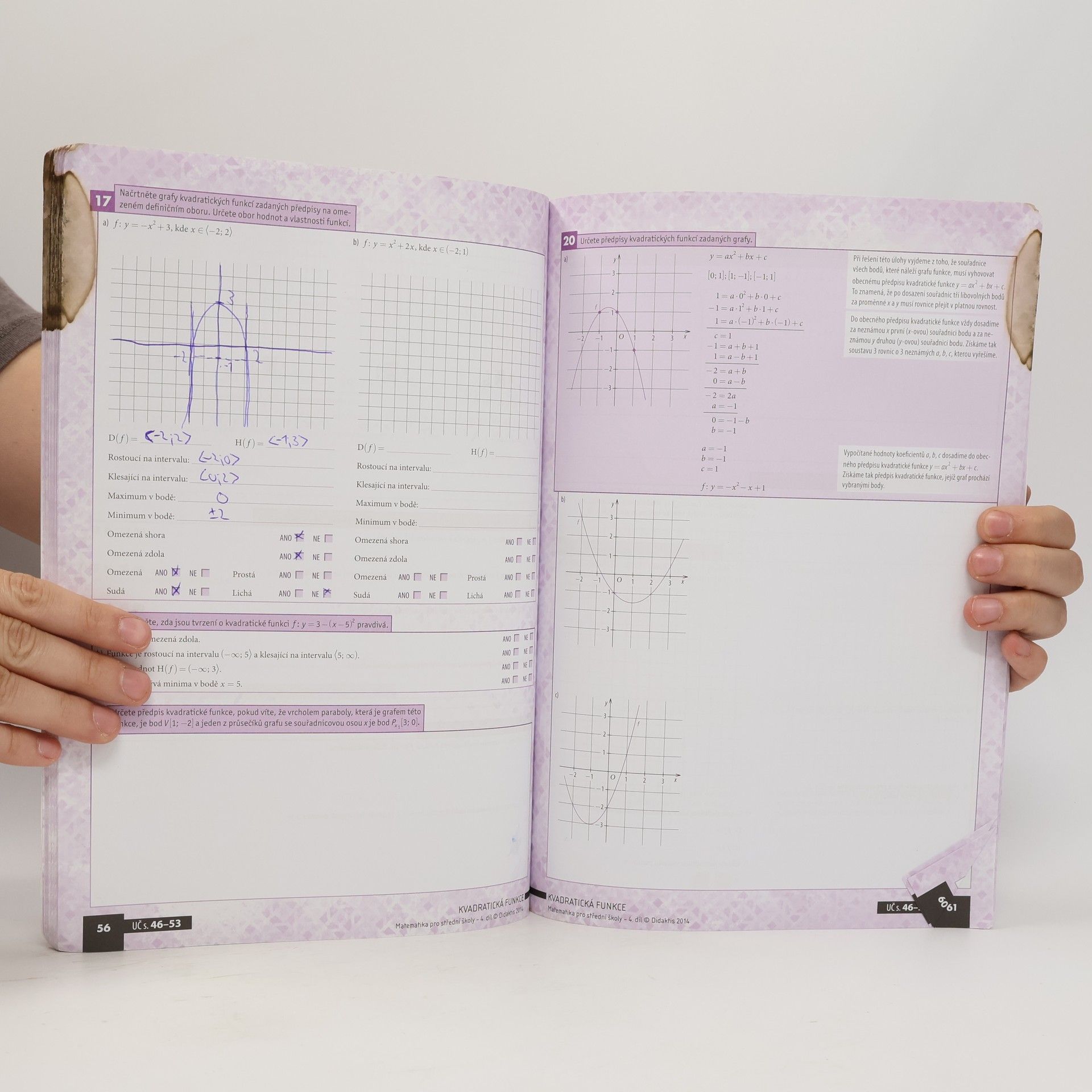 Magda Králová Matematika pro střední školy. 4. díl, Funkce I. Pracovní sešit
