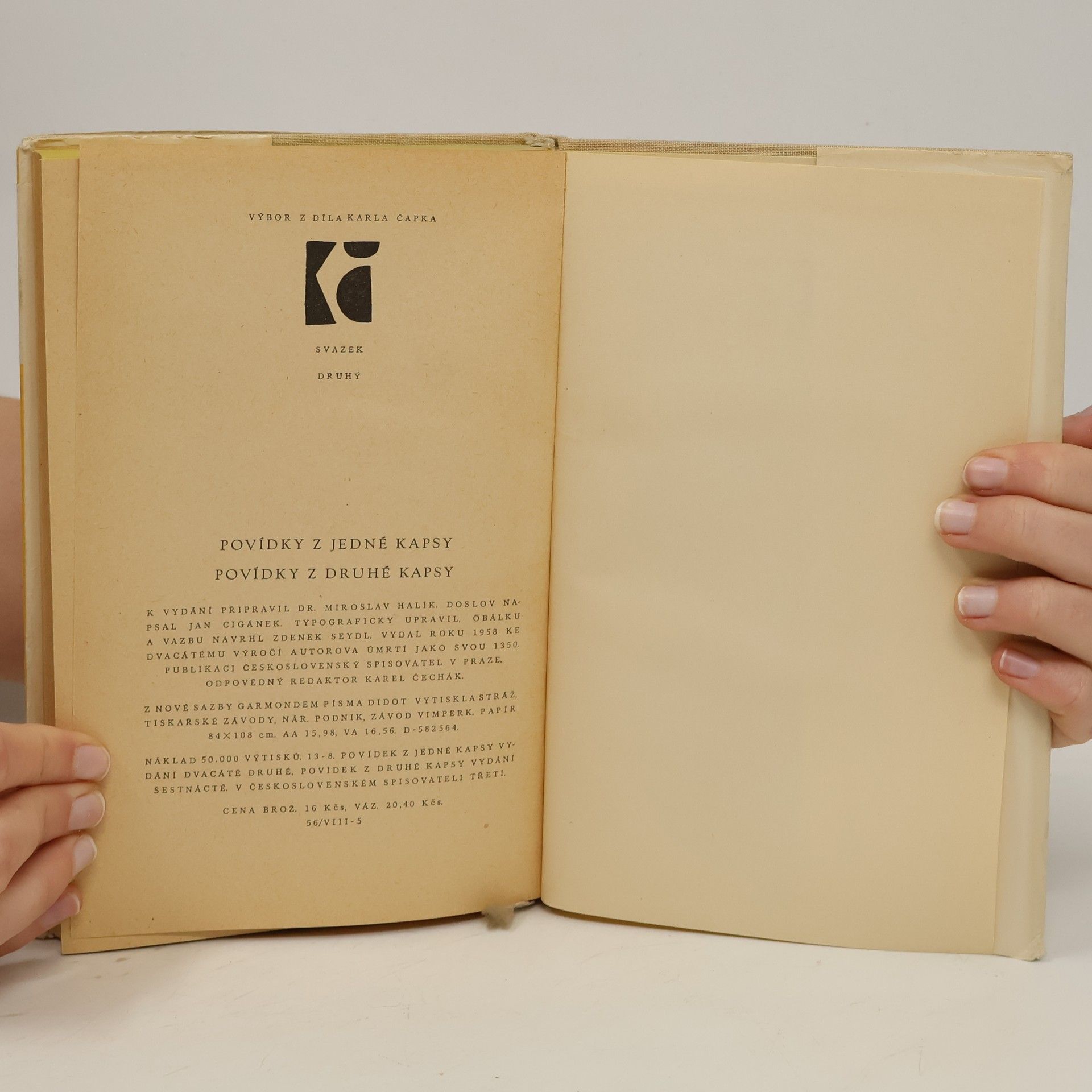 Karel Čapek Povídky z jedné kapsy. Povídky z druhé kapsy