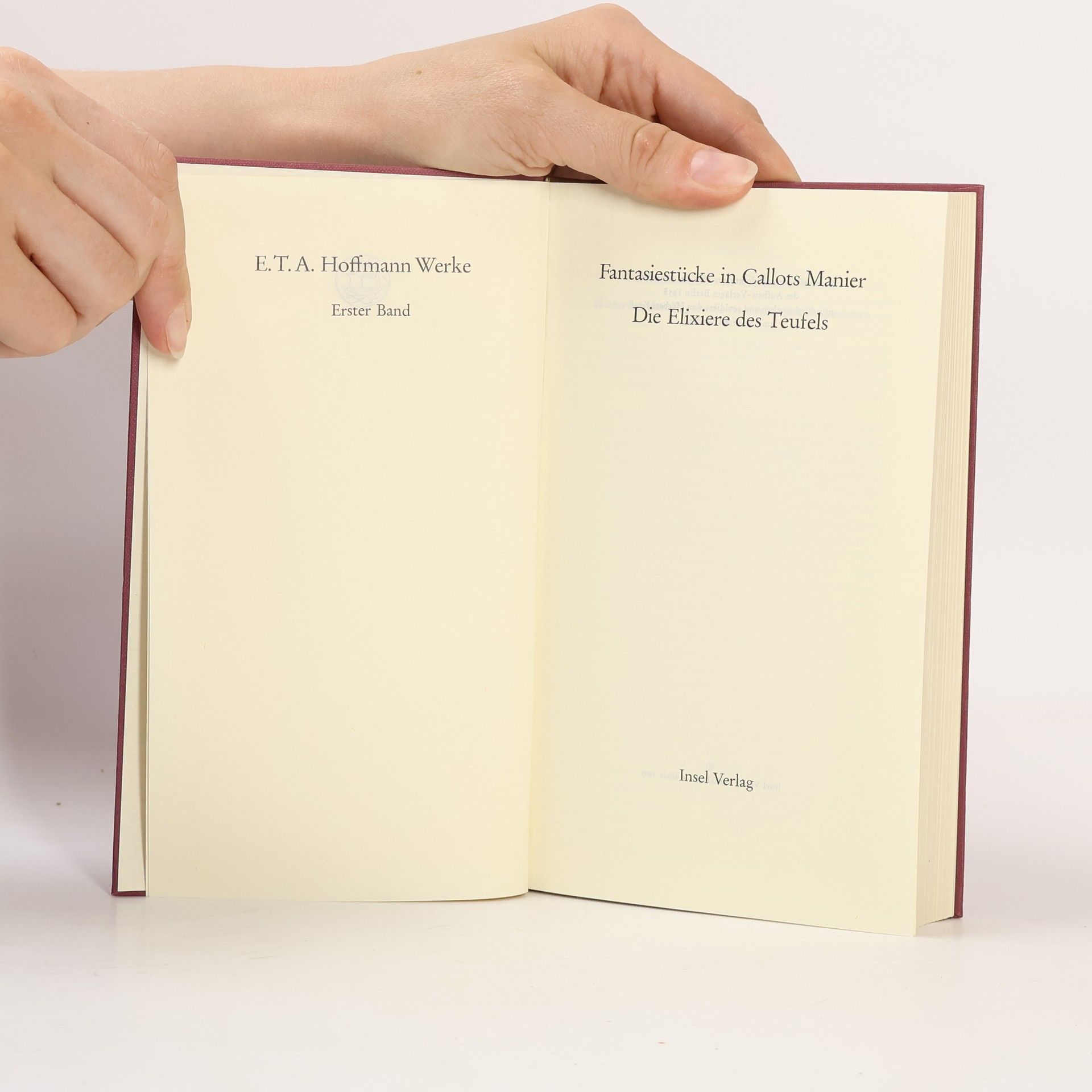 E. T. A. Hoffmann Fantasiestücke Elixiere