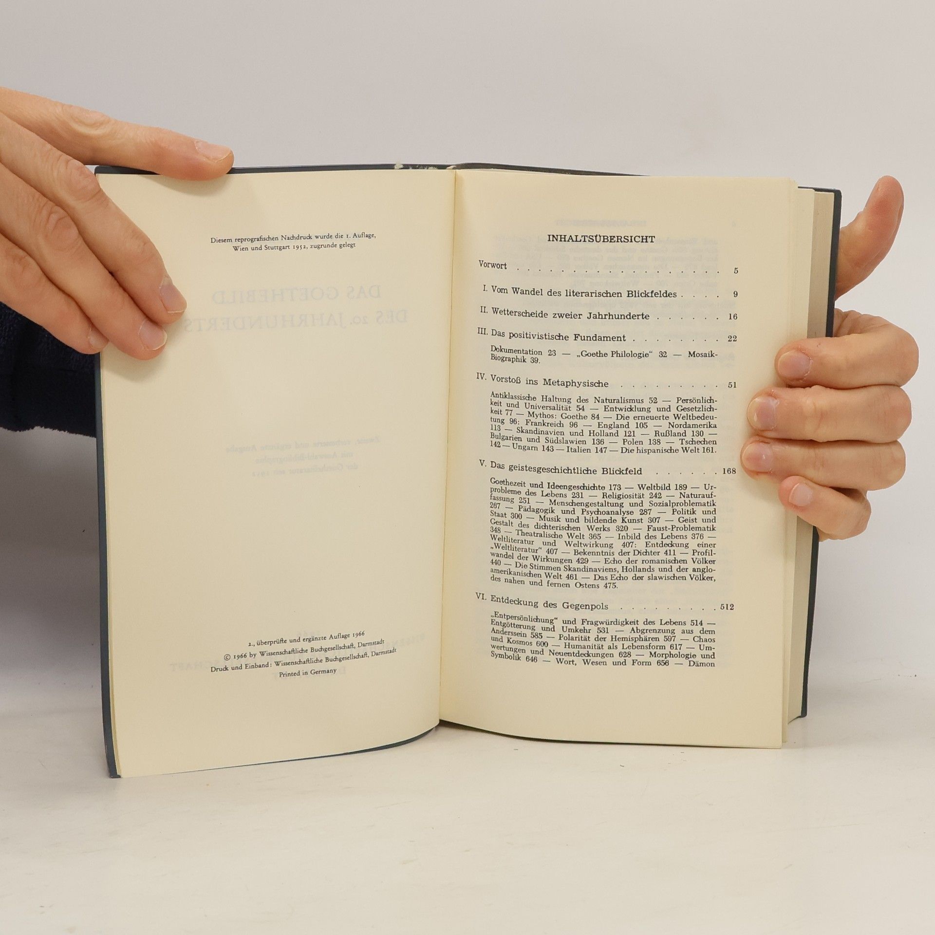 Heinz Kindermann Das Goethebild des 20. Jahrhunderts
