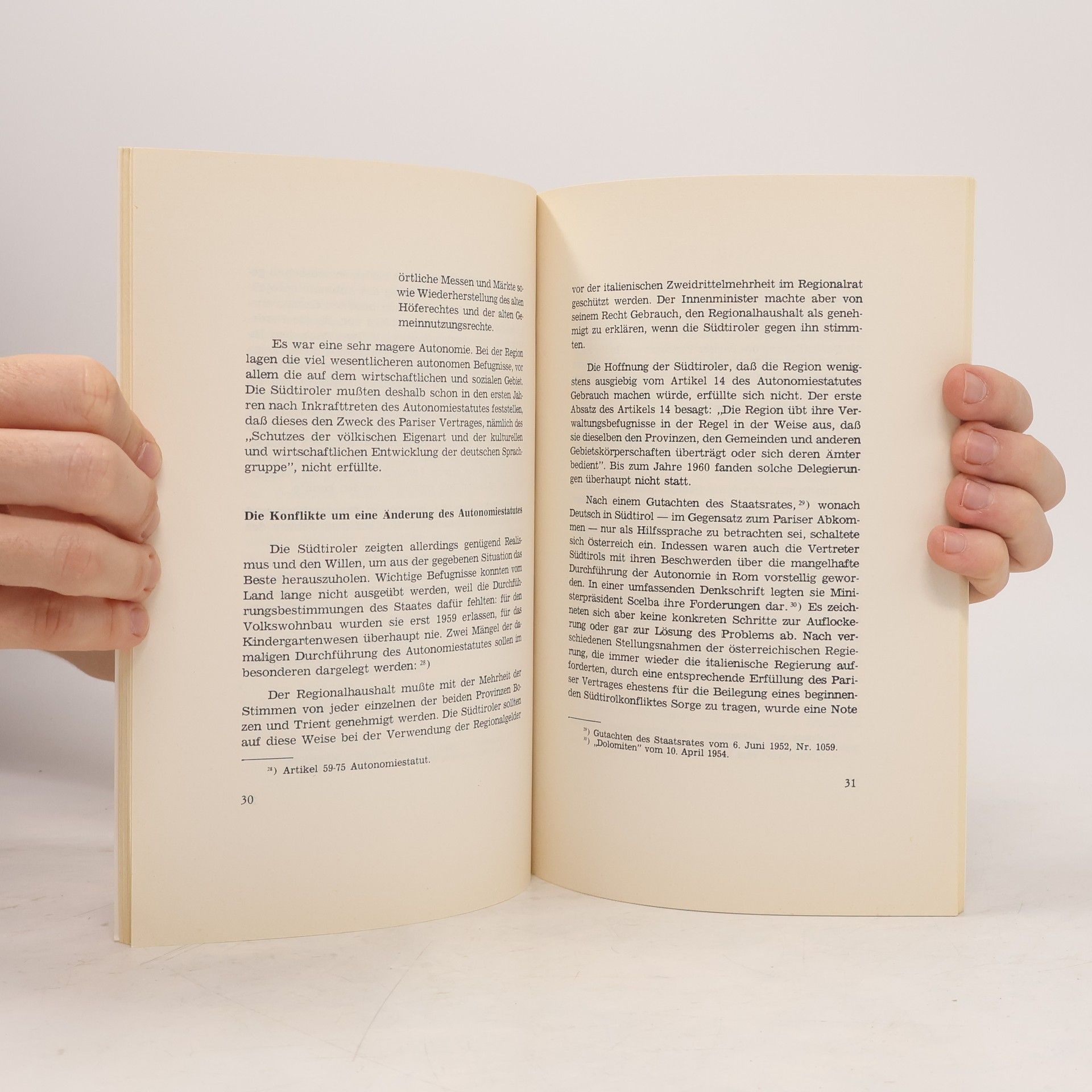 Dr. Alberto Donà Südtirol: Entwicklung in der Anwendung des Pariser Vertrages 1946-1976