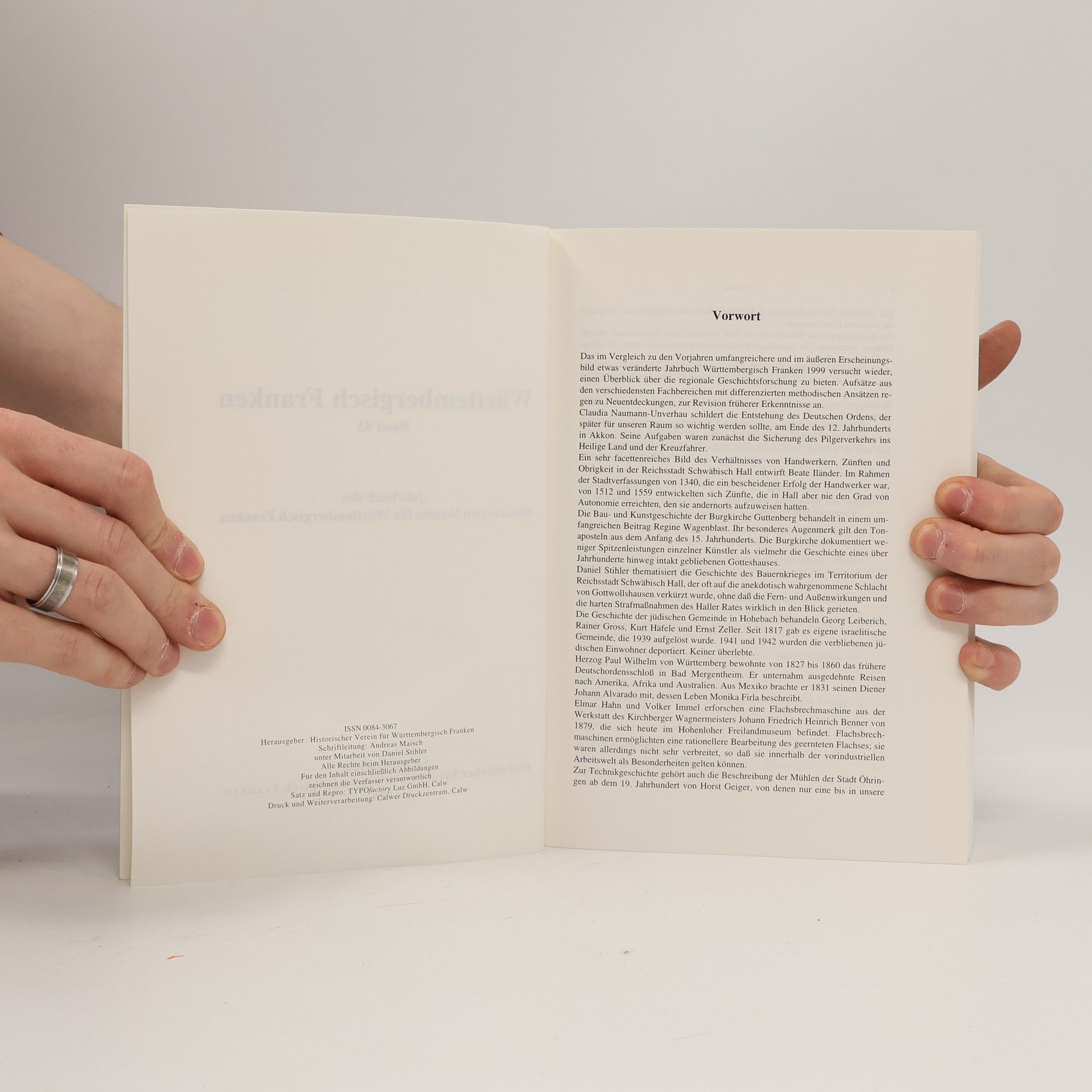 Kolektív autorov Württembergisch Franken Jahrbuch 1999