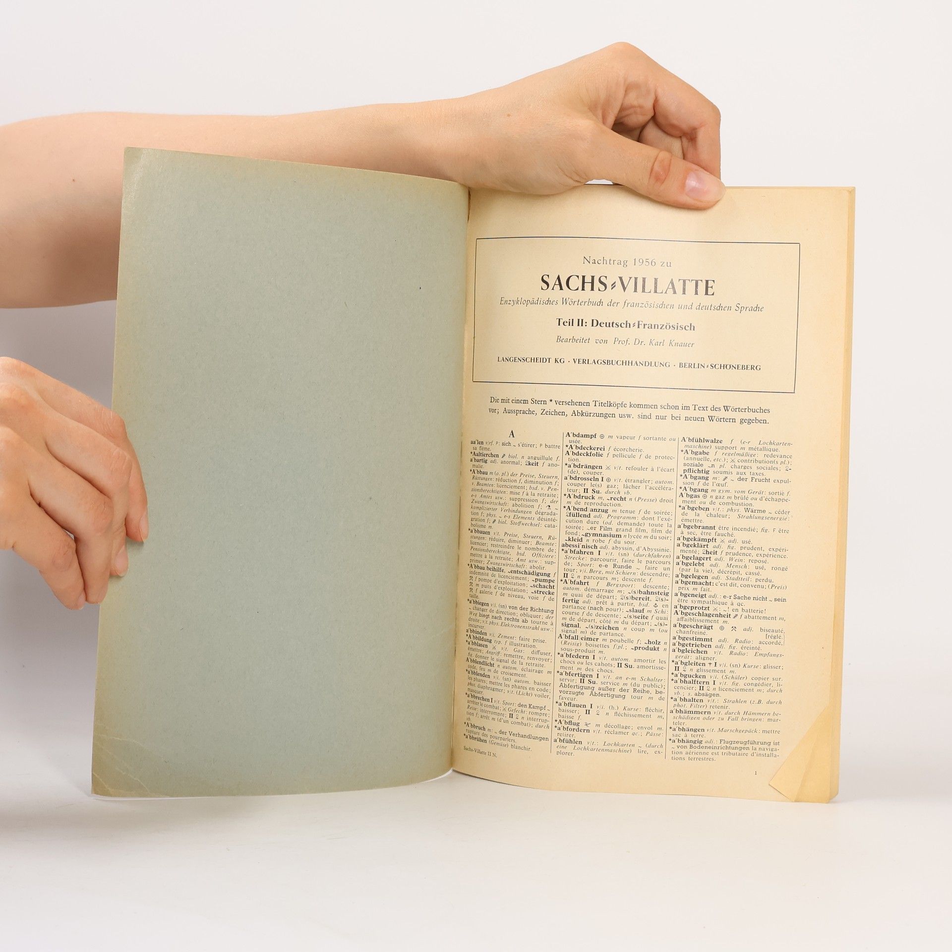 Autorenkollektiv Nachtrag 1956 zu Sachs-Villatte II