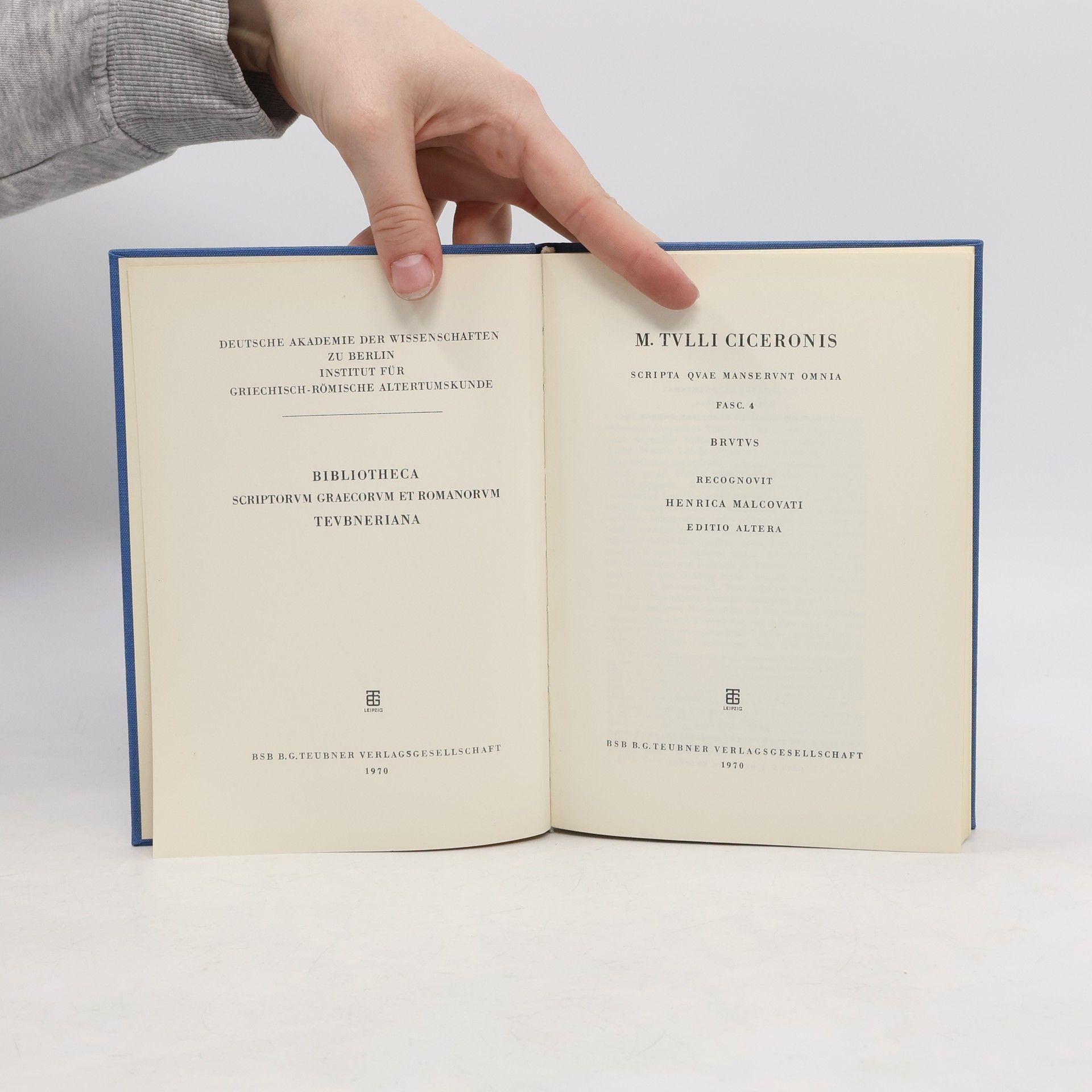 Marcus Tullius Cicero M. Tvlli Ciceronis scripta qvae manservnt omnia. Fasc. 4 Brutus