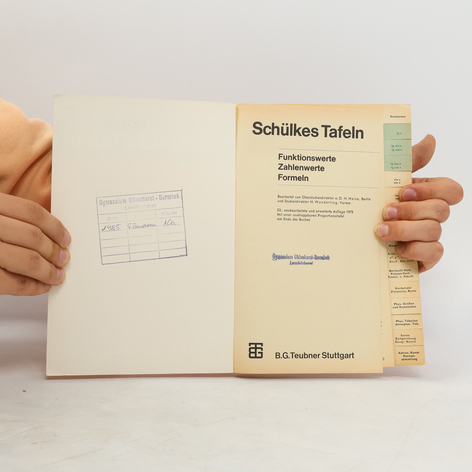 H. Wunderling Schülkes Tafeln