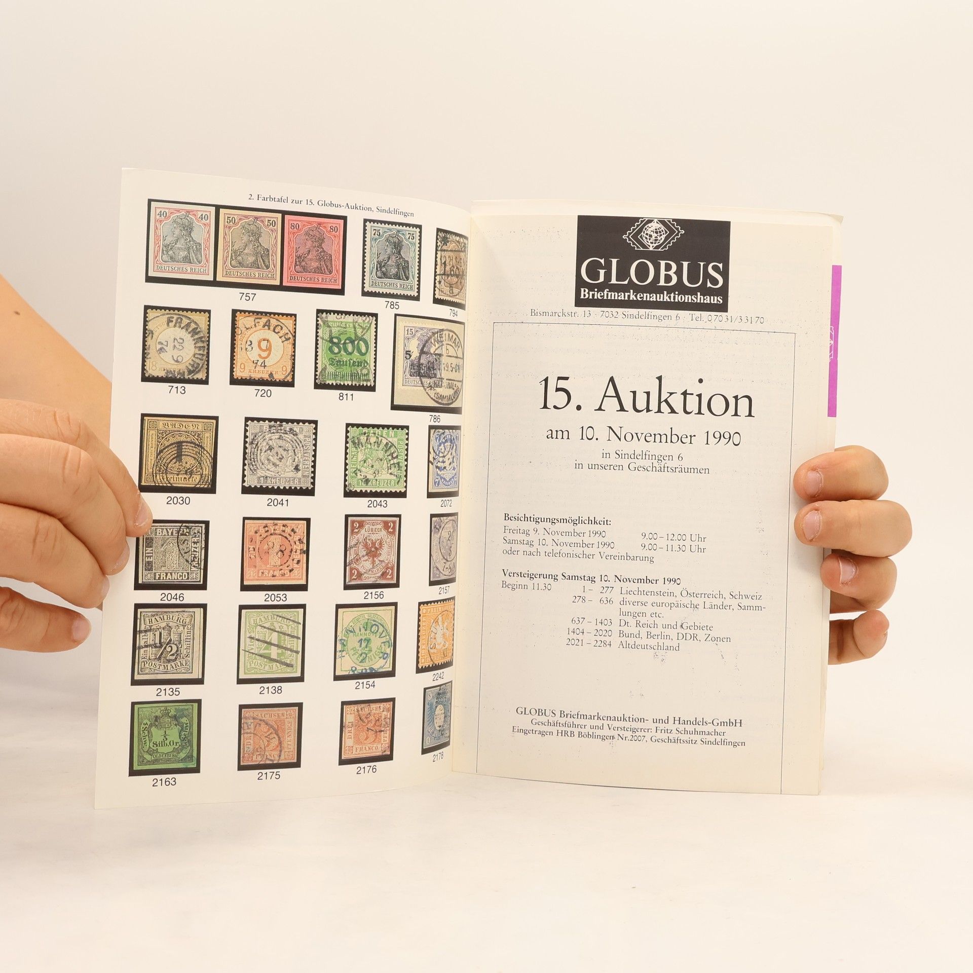 Autorenkollektiv Globus Briefmarkenauktionshaus 15. Auktion