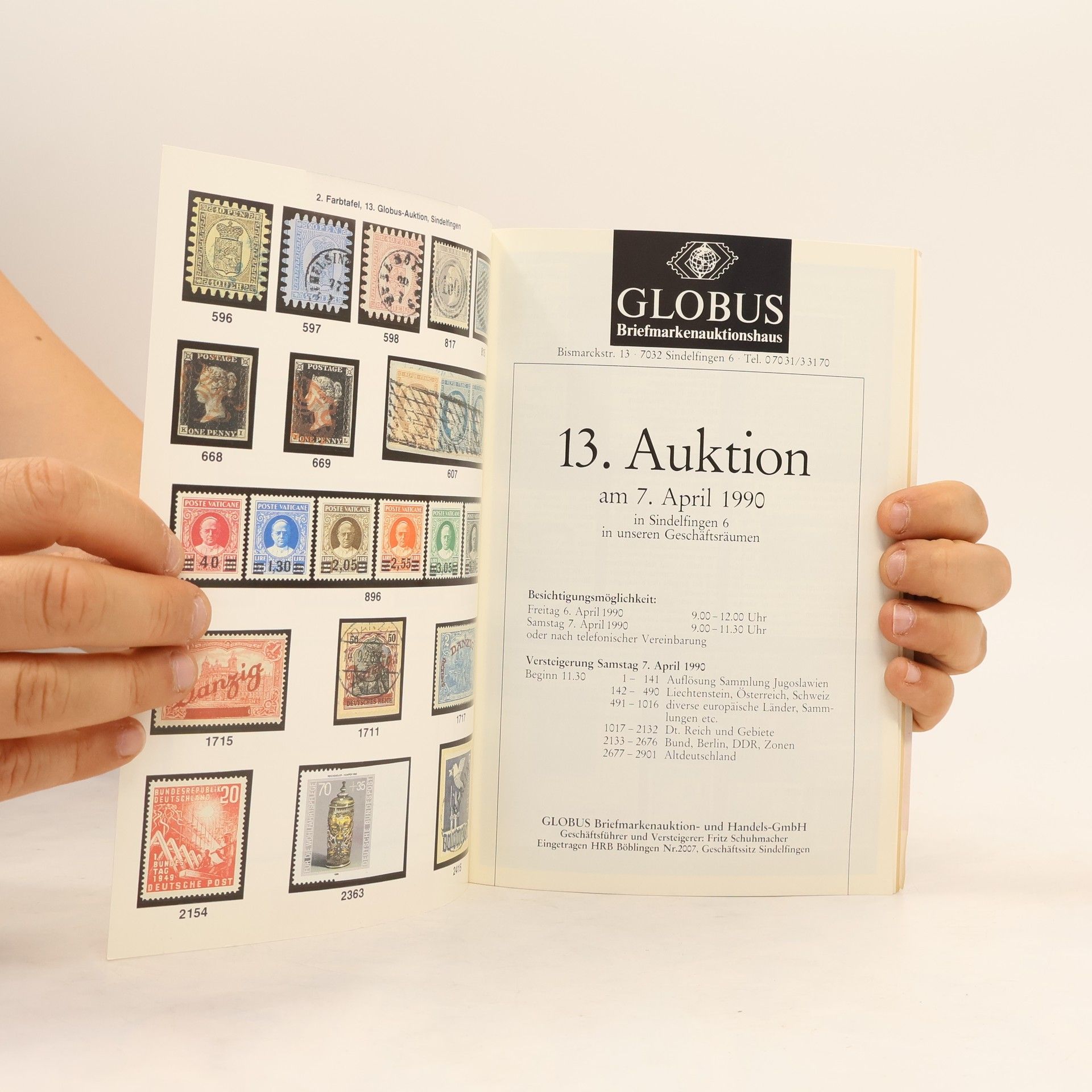 Autorenkollektiv Globus Briefmarkenauktionshaus 13. Auktion