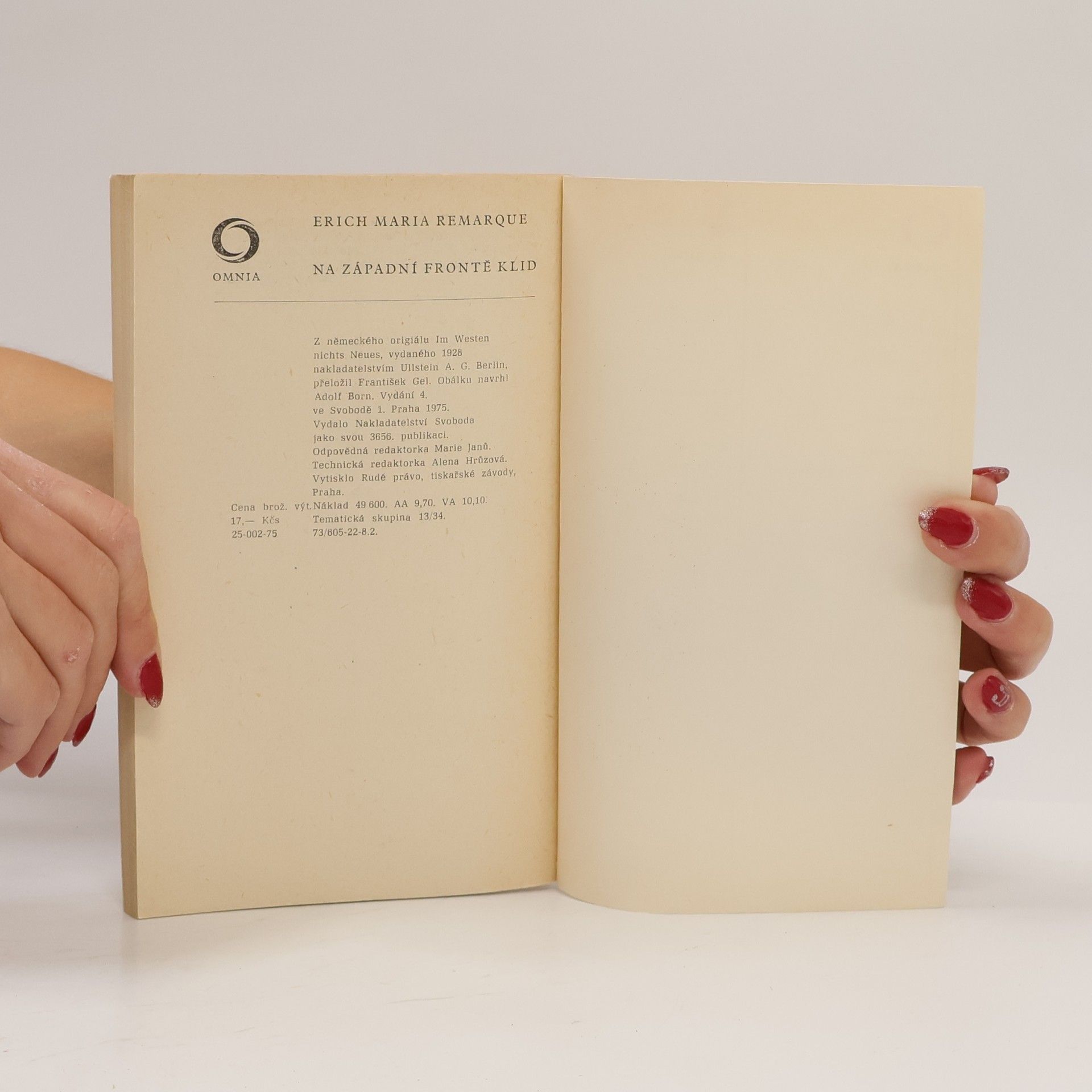 Erich Maria Remarque Na západní frontě klid