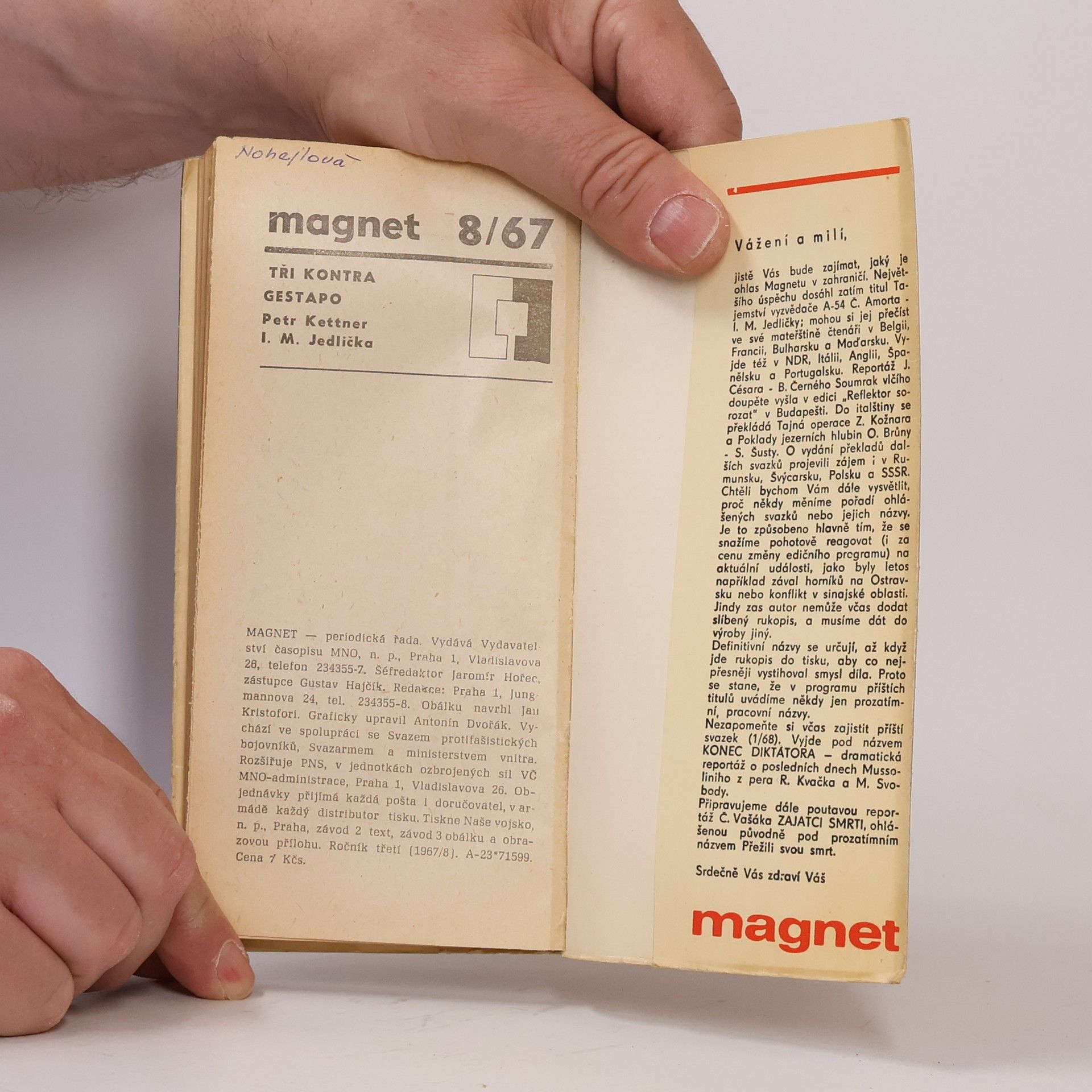 Petr Kettner Tři kontra gestapo. Magnet 8/67