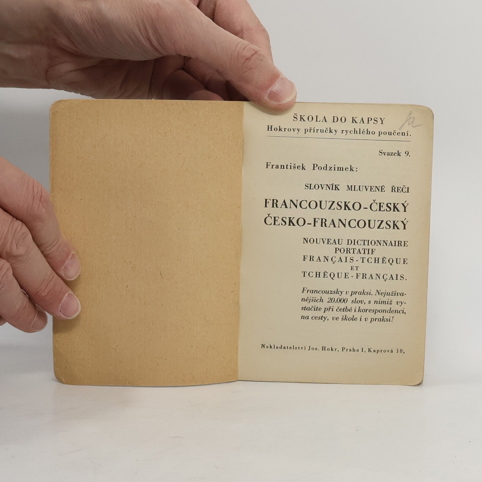 František Podzimek Slovník mluvené řeči francouzsko-český, česko-francouzský