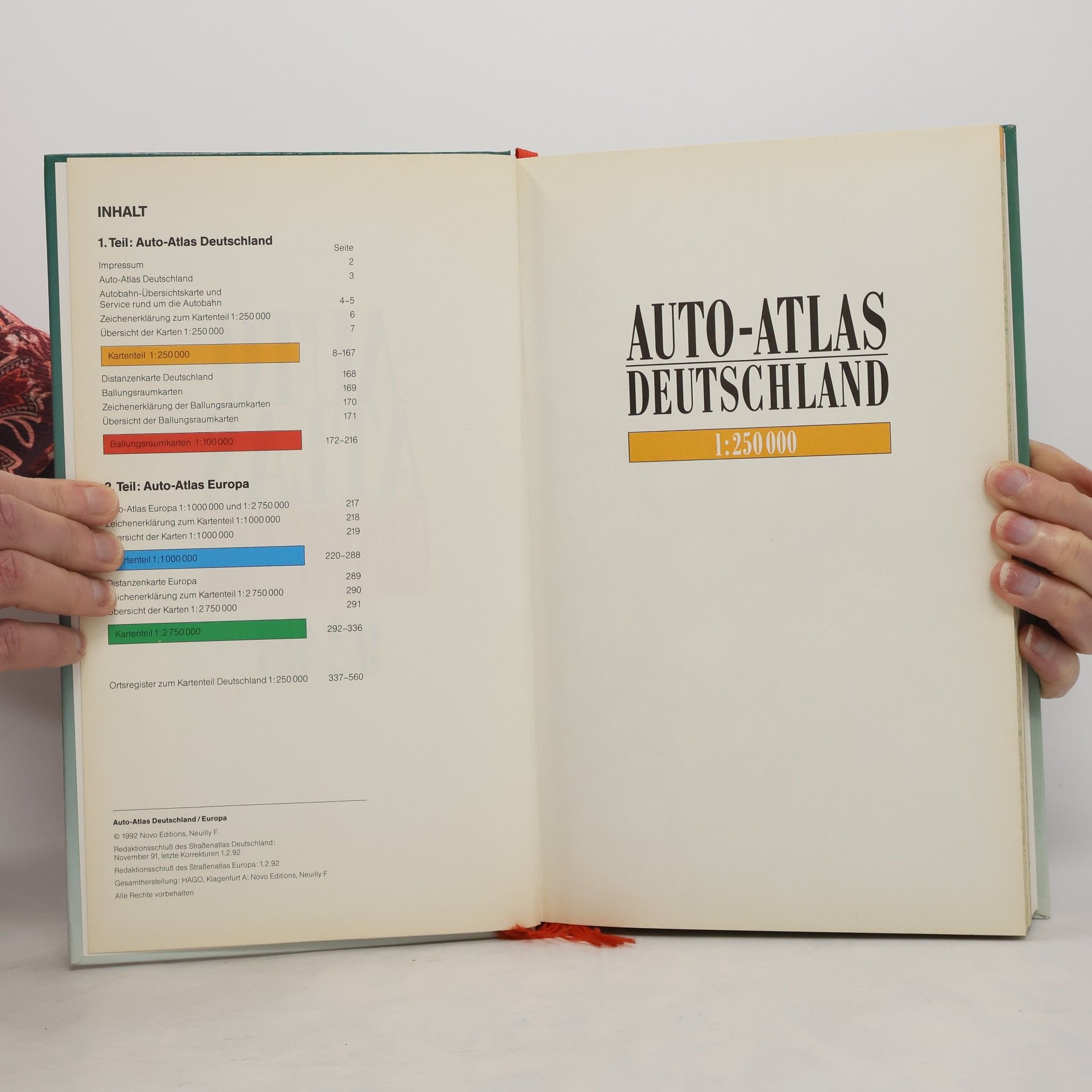 Autorenkollektiv Auto-Atlas. Deutschland, Europa 92/93