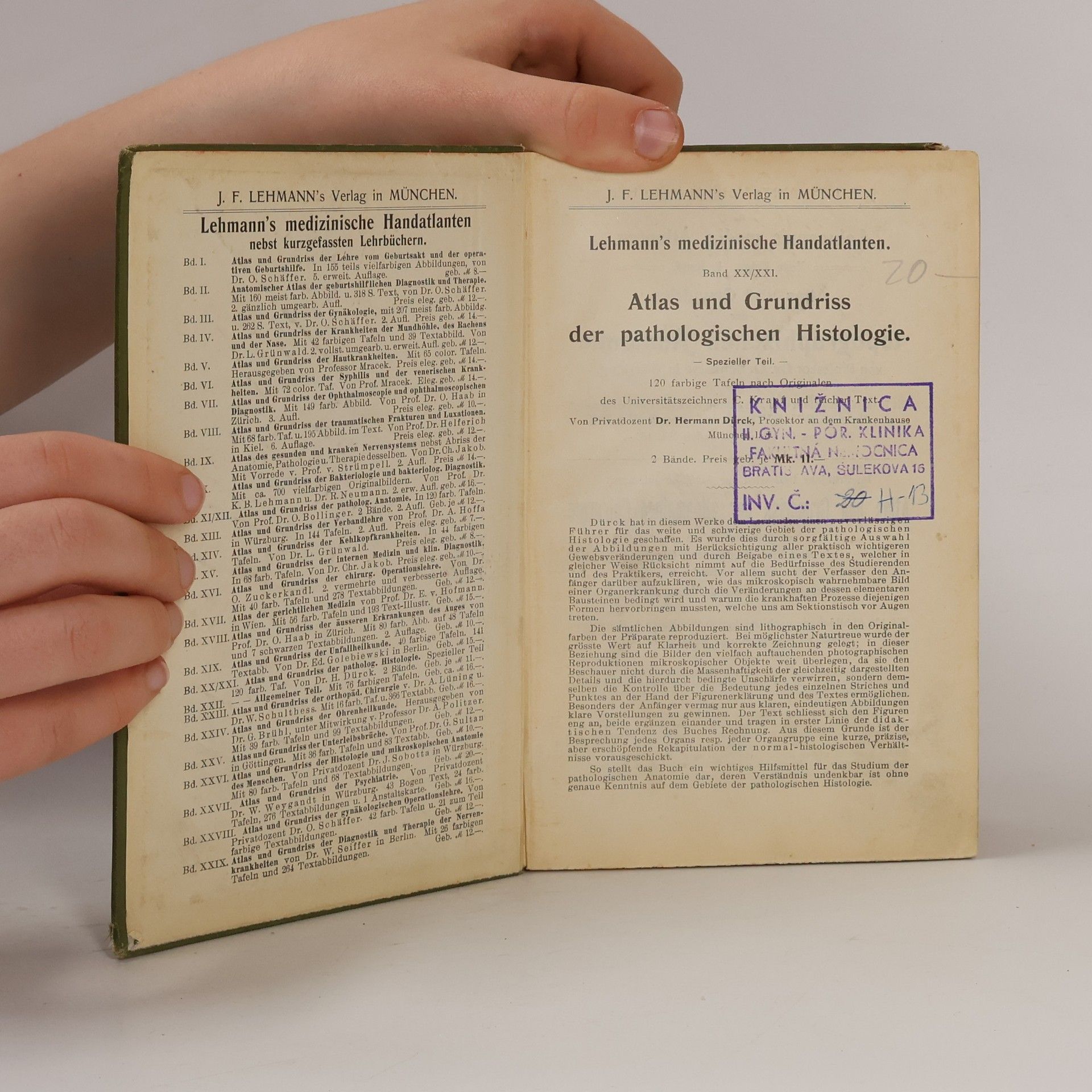 Hermann Dürck Atlas und Grundriss der allgemeinen pathologischen Histologie