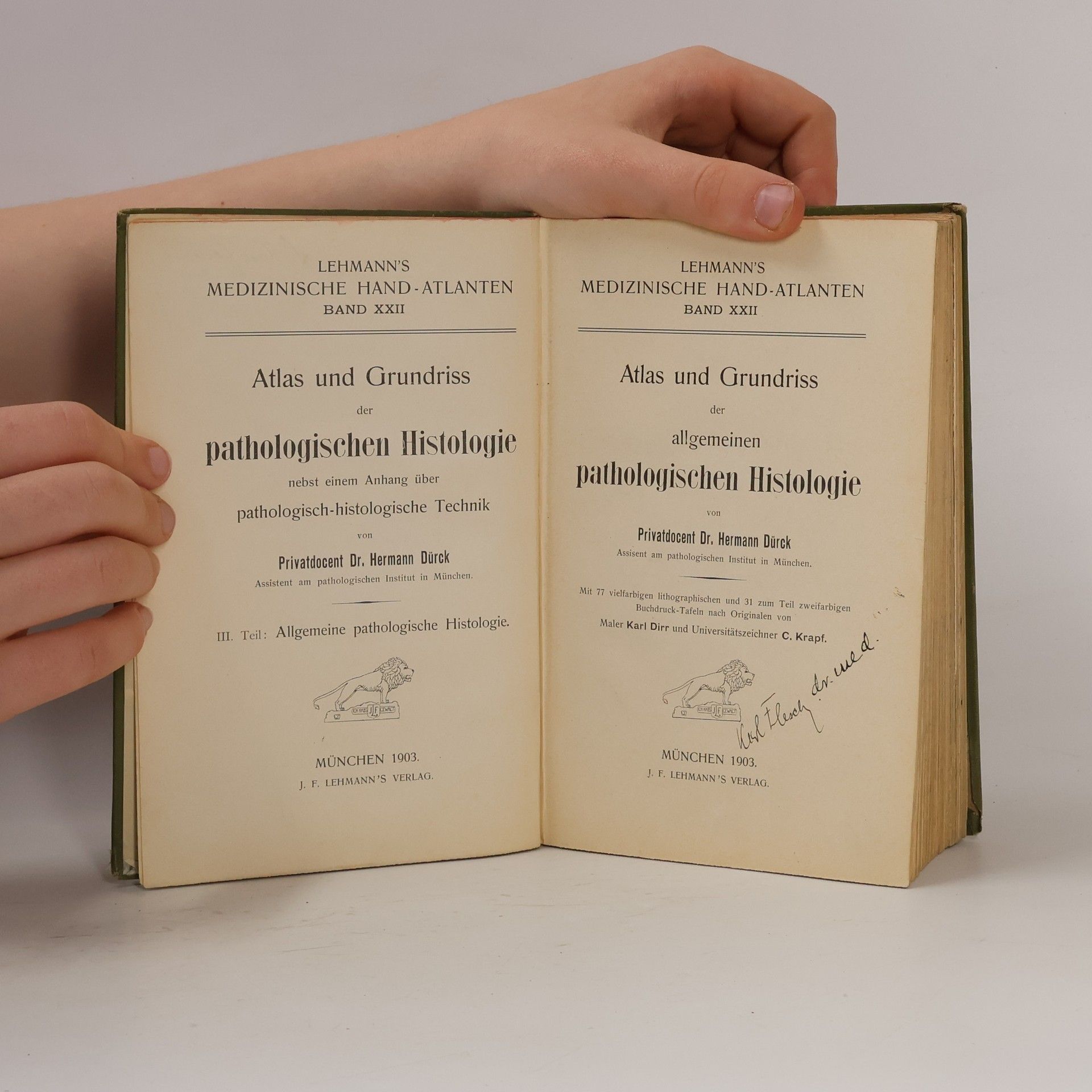 Hermann Dürck Atlas und Grundriss der allgemeinen pathologischen Histologie
