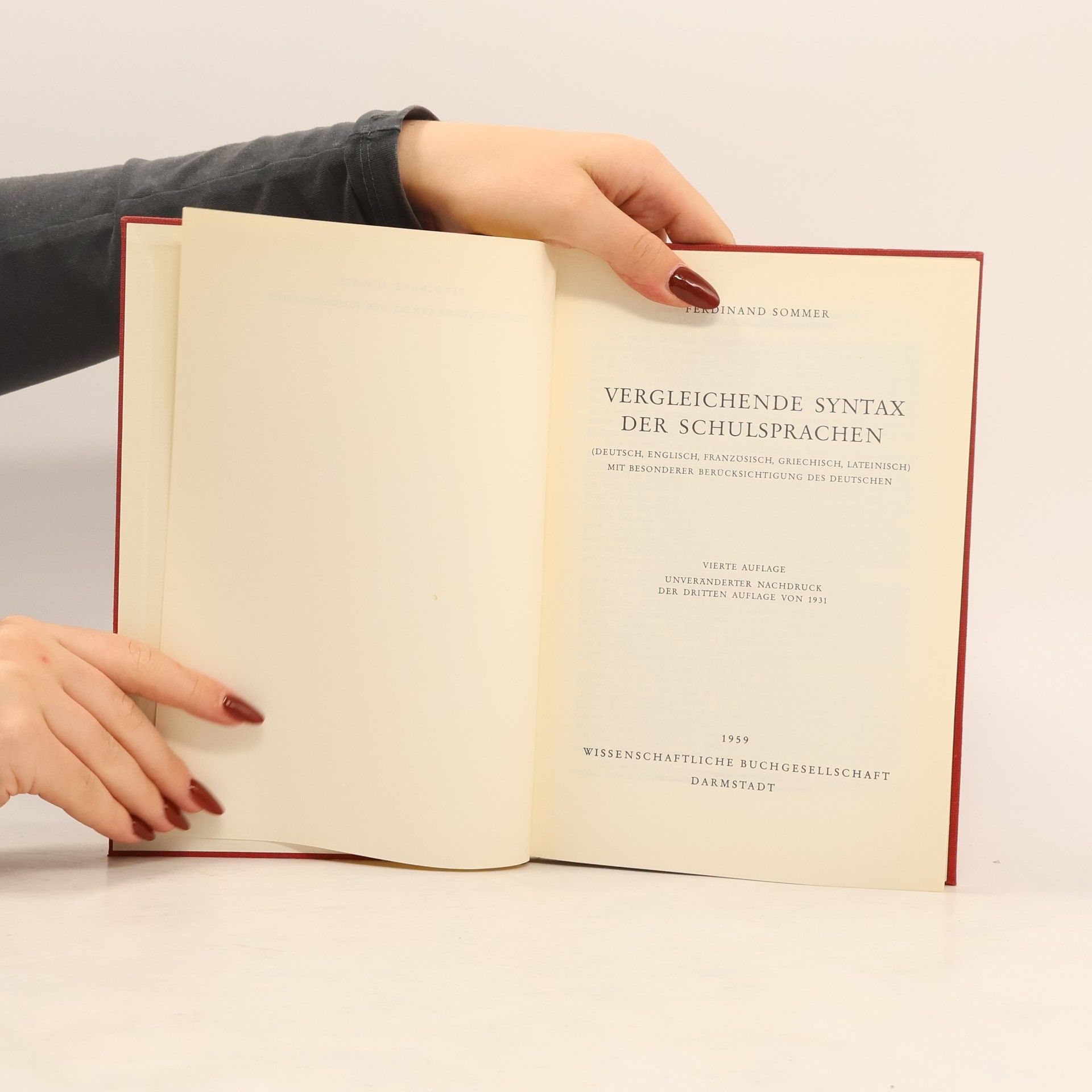 Ferdinand Sommer Vergleichende Syntax der Schulsprachen