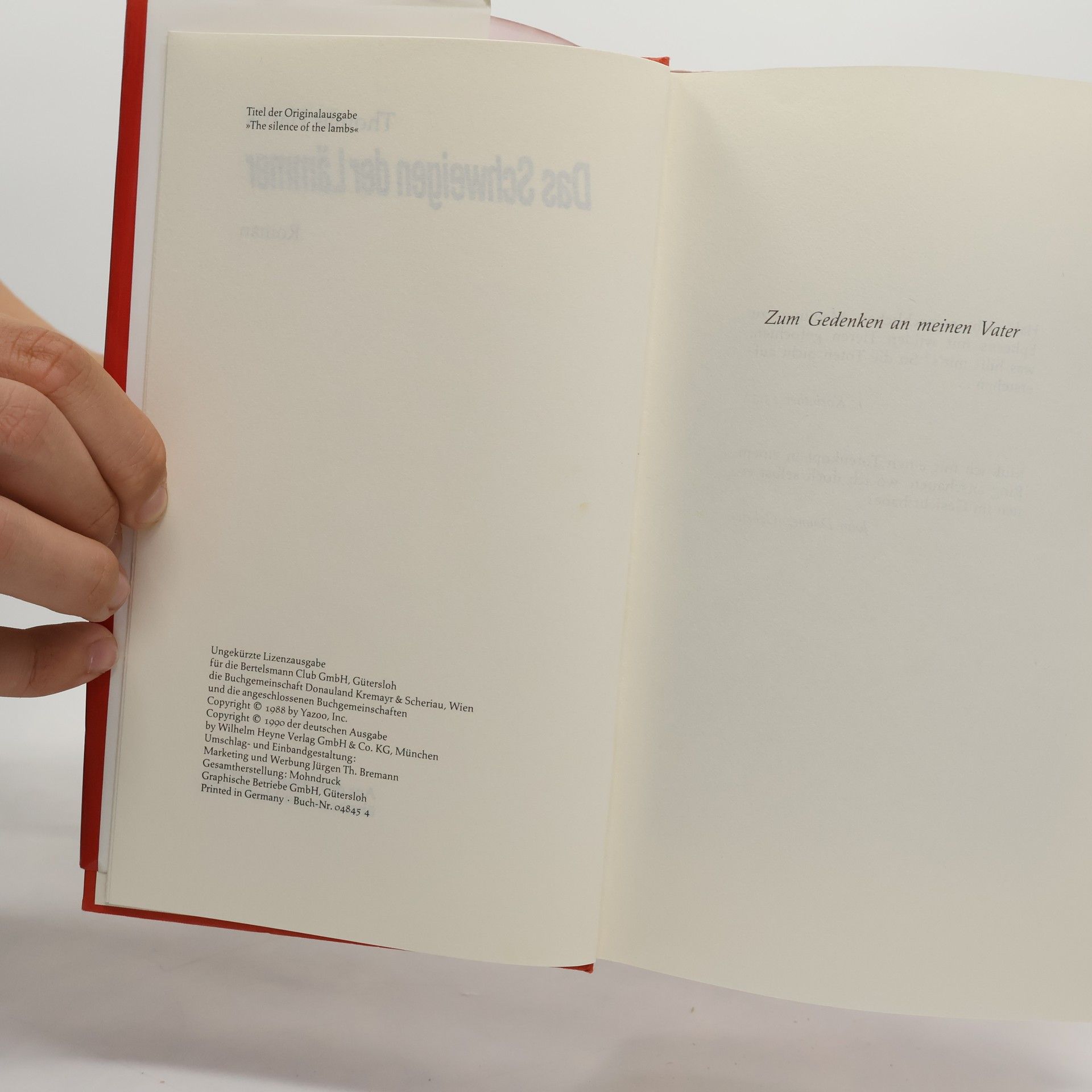 Thomas Harris Das Schweigen der Lämmer