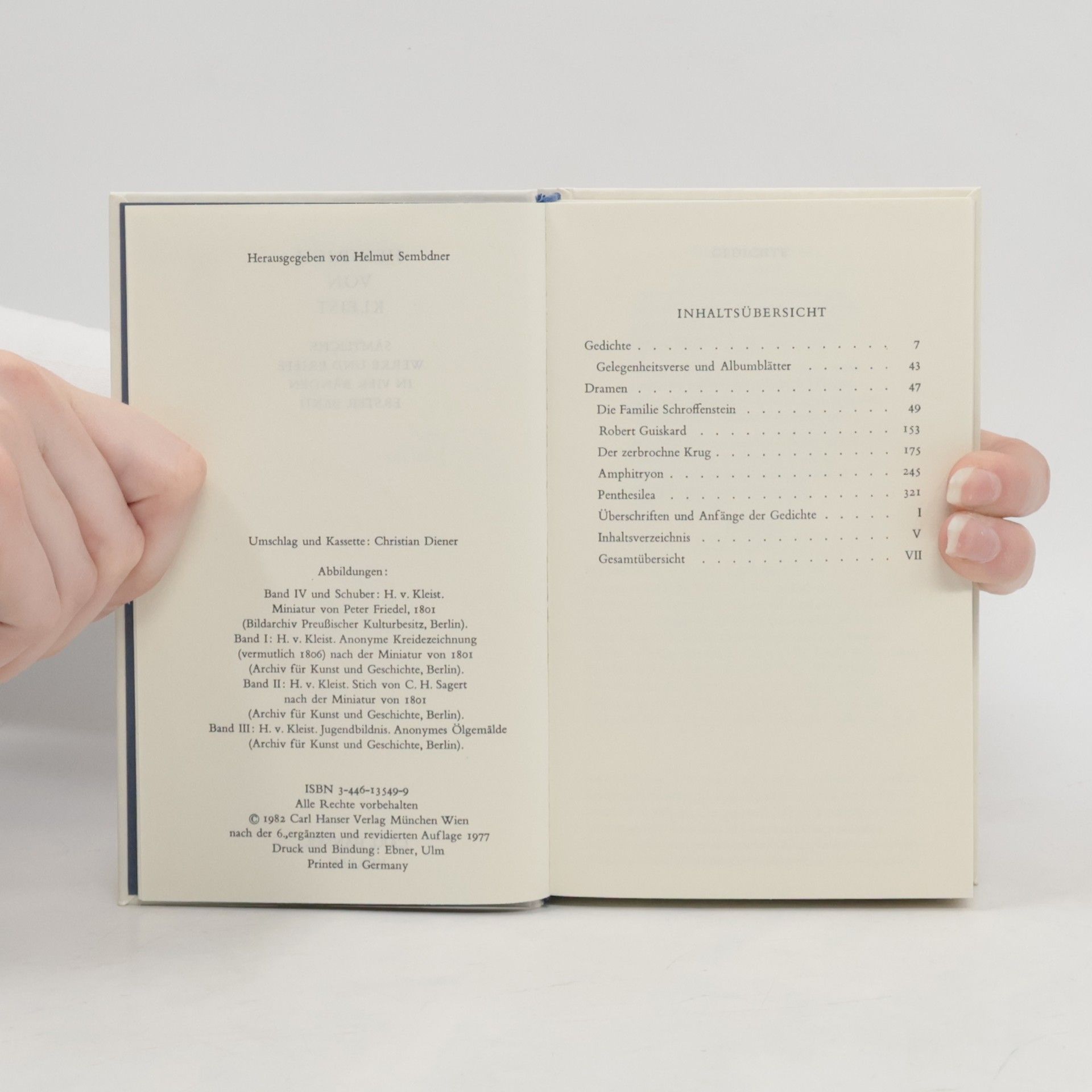 Heinrich von Kleist Sämtliche Werke und Briefe Band Band 1-4