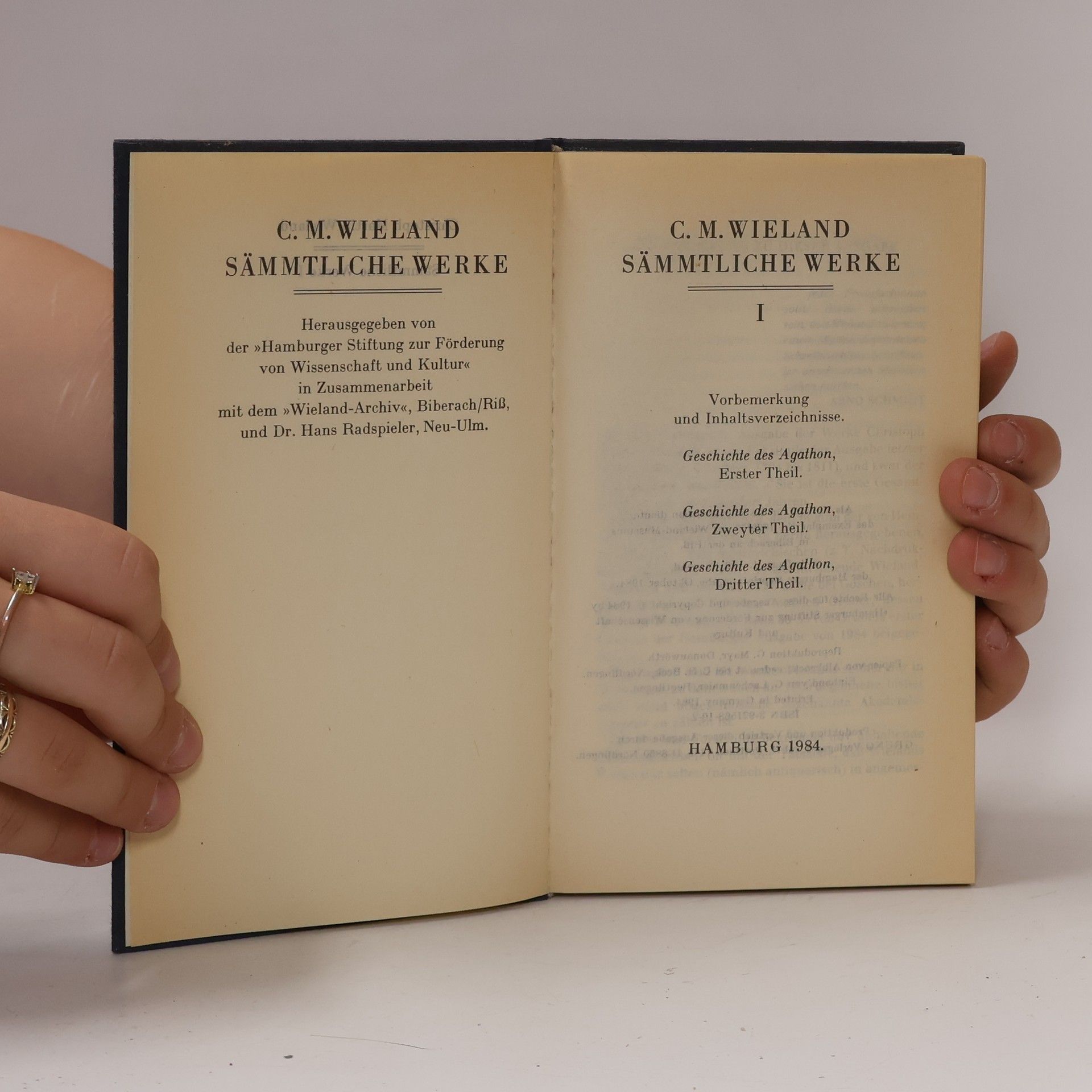 C. M. Wieland Sämmtliche Werke 1.-3., I.