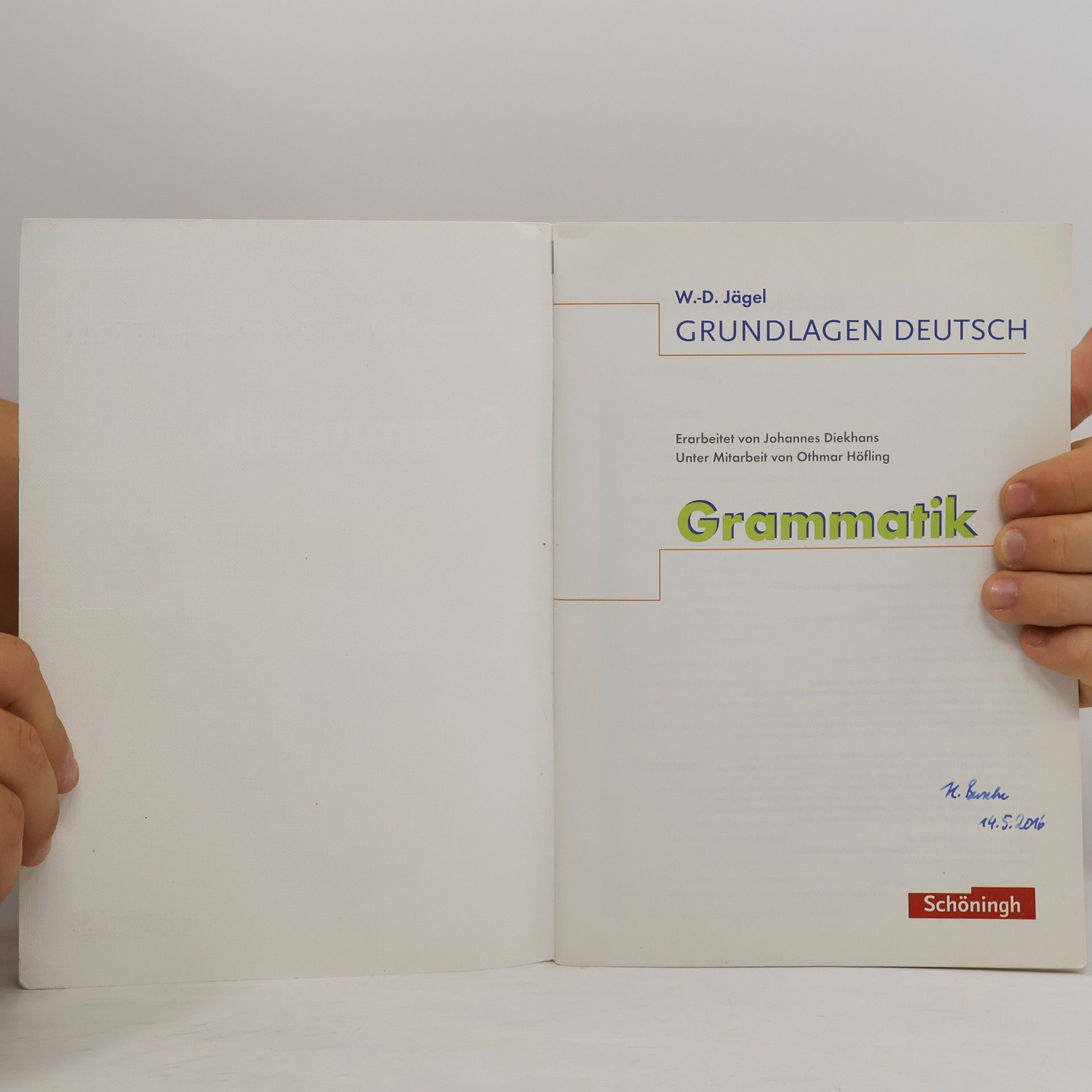 Johannes Diekhans Grundlagen Deutch. Grammatik
